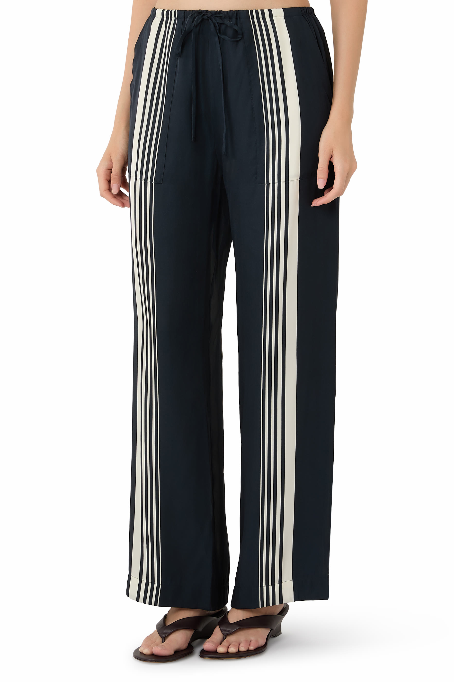  Claire Striped Silk-Blend Pants 