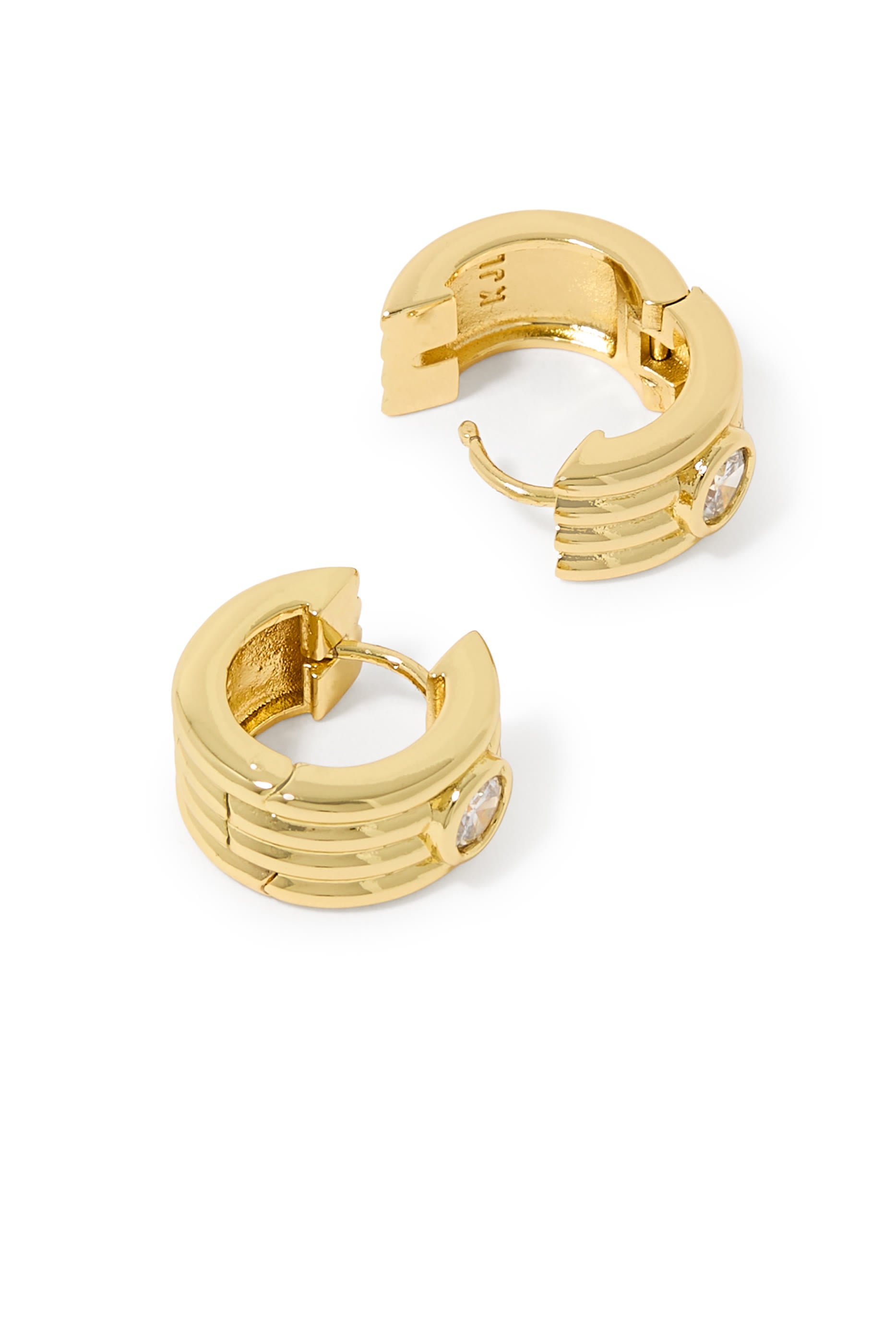 Ribbed Huggie Earrings