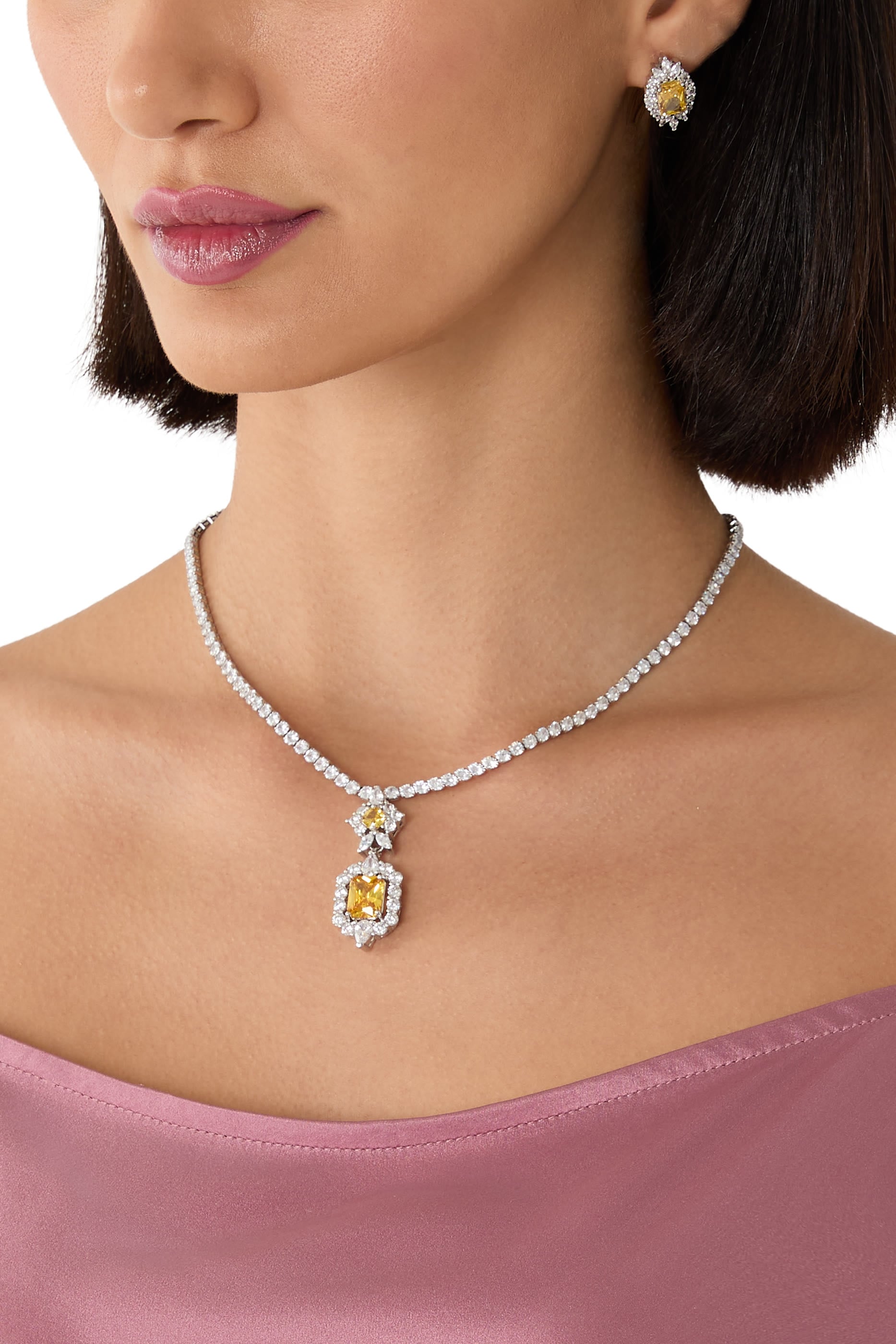 Amaris Tennis Necklace Set