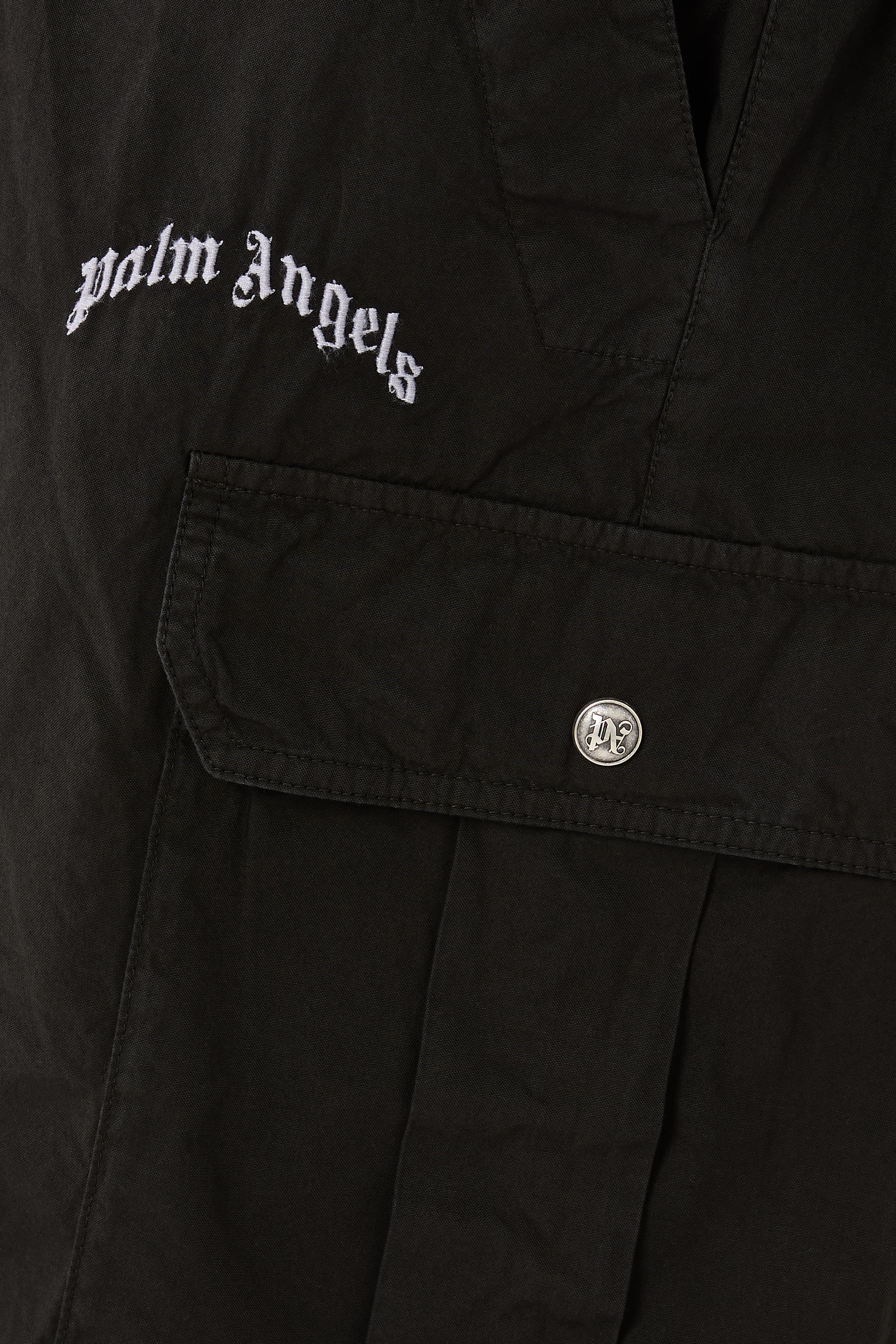 Curved Logo Loose Cargo Shorts
