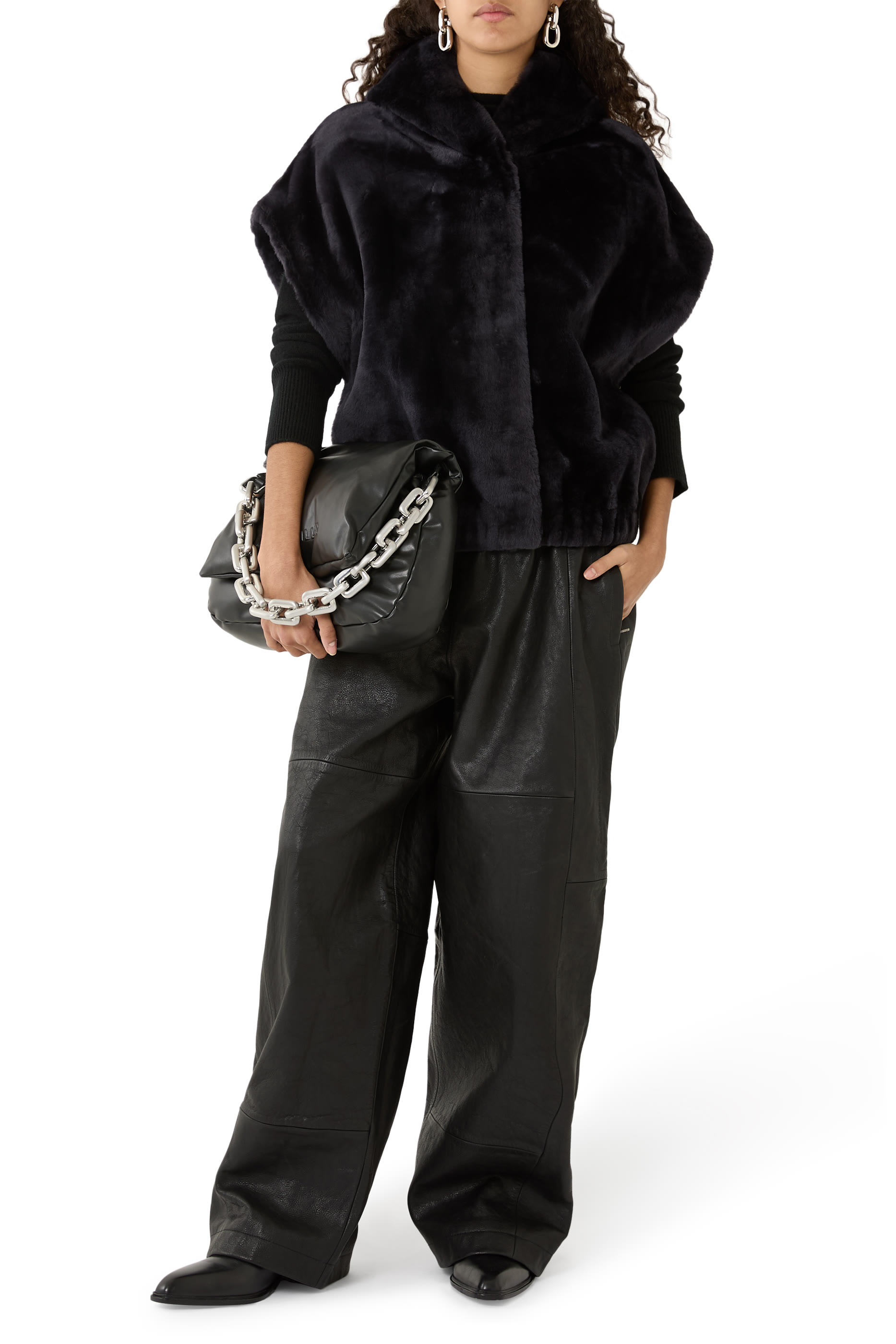 Aurelie Hooded Faux-Fur Jacket
