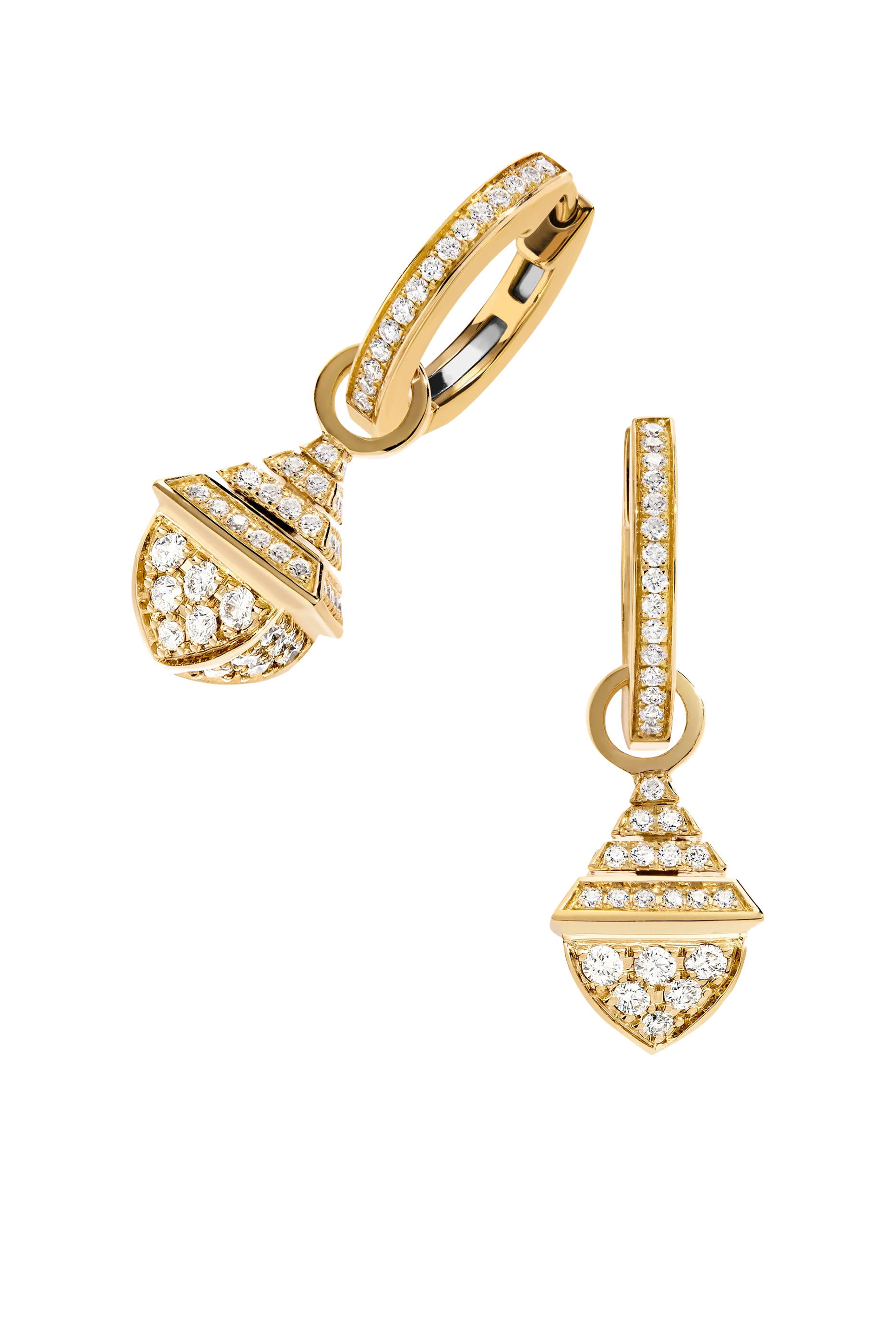 Cleo Mini Rev Earrings, 18k Yellow Gold with Diamonds