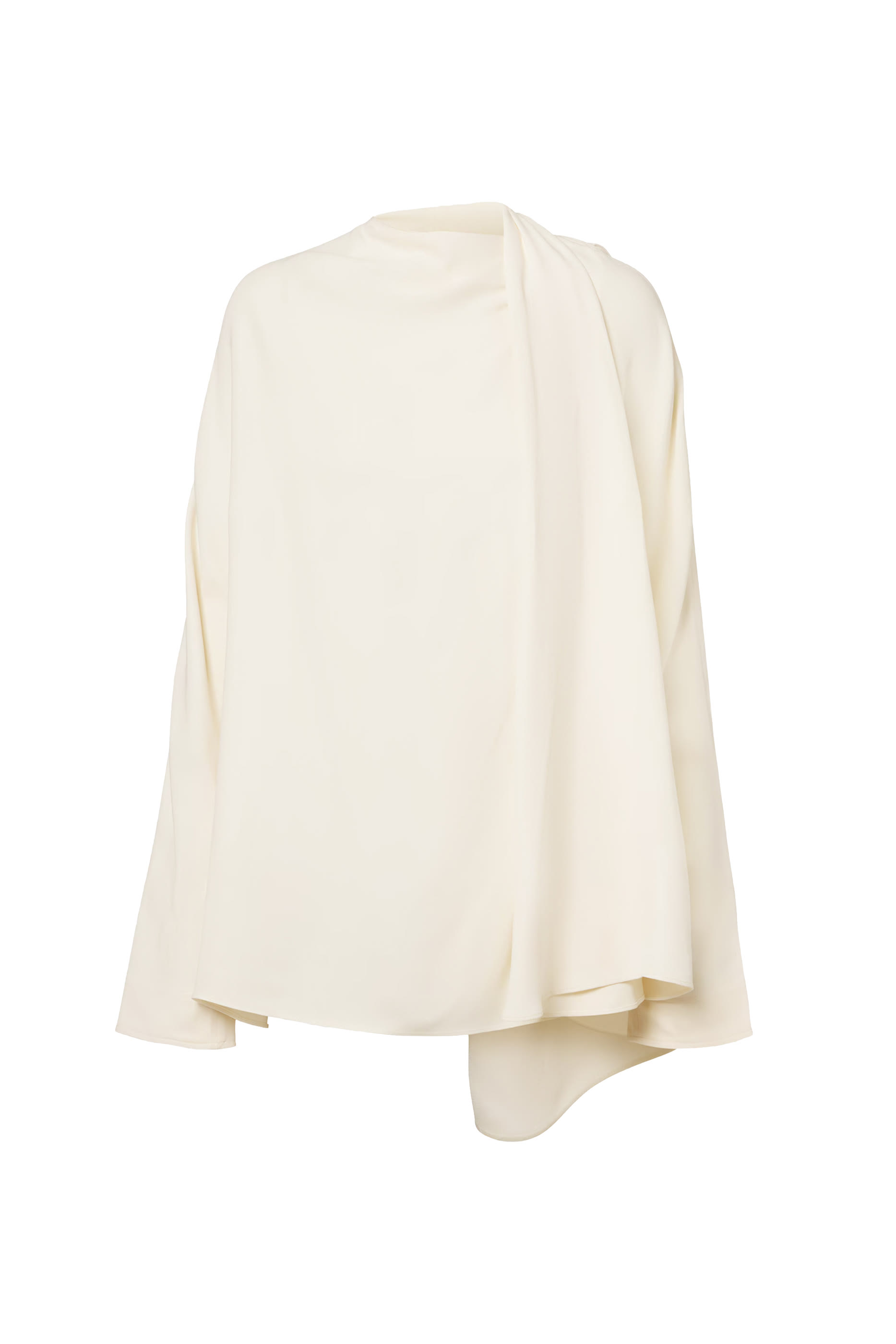 Asymmetric Draped Cady Blouse 