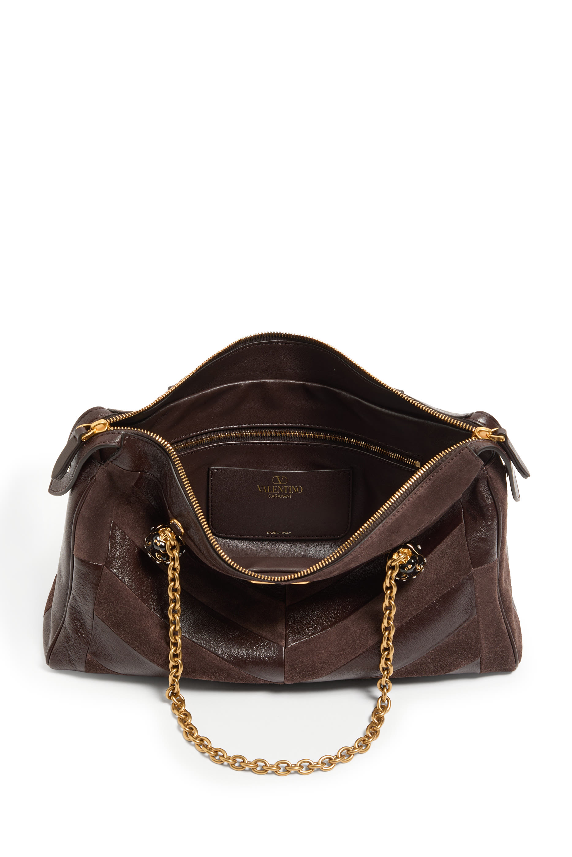 Panthea Chevron Motif Medium Shoulder Bag