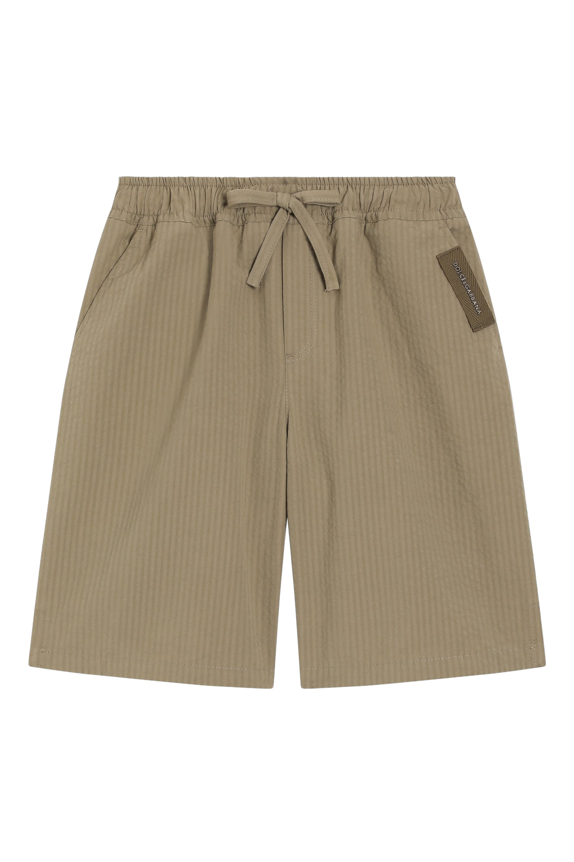 Kids Cotton Seersucker Bermuda Shorts 