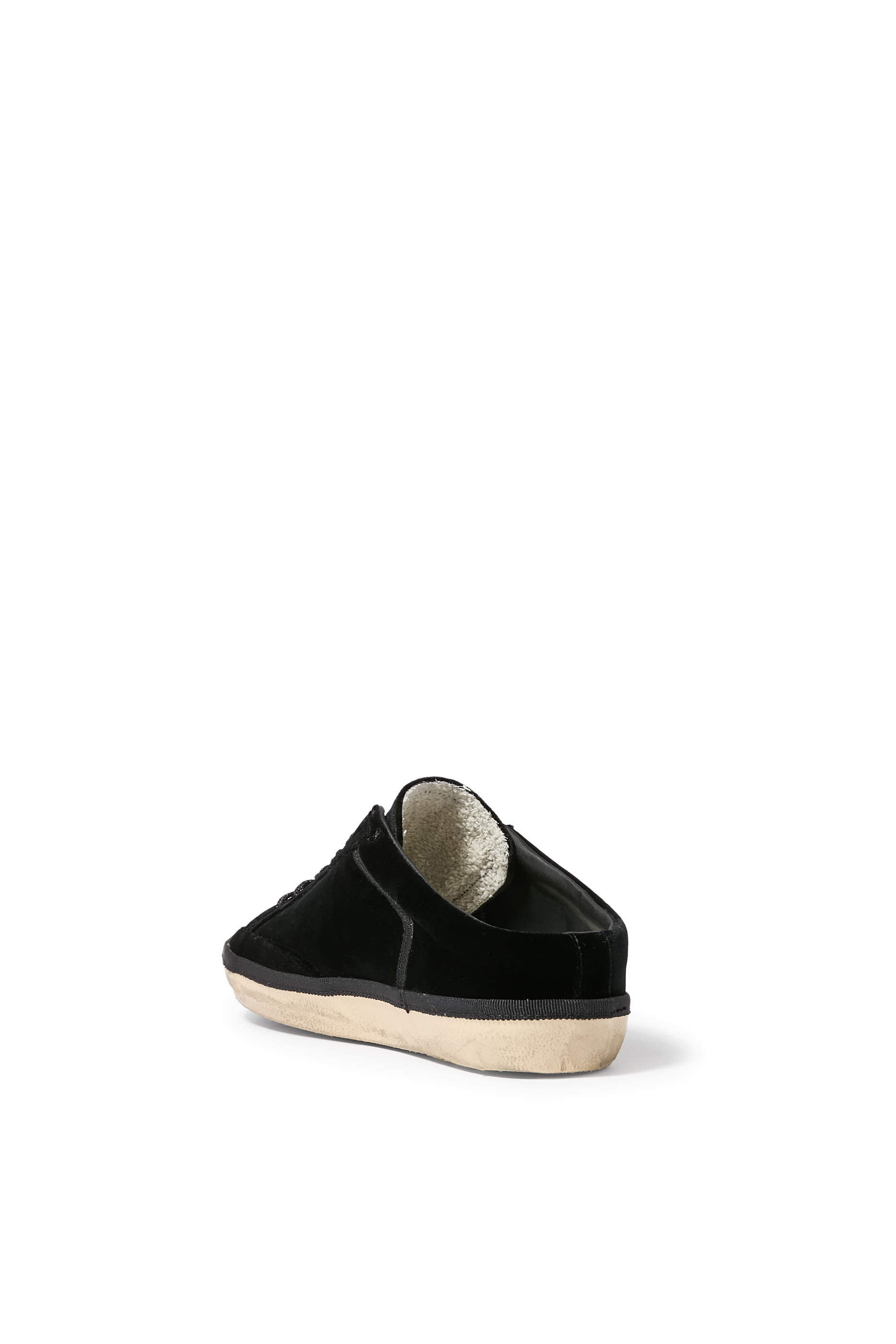 Women&rsquo;s Super-Star Sabots in Velvet with a Leather Star and Micro-Glitter