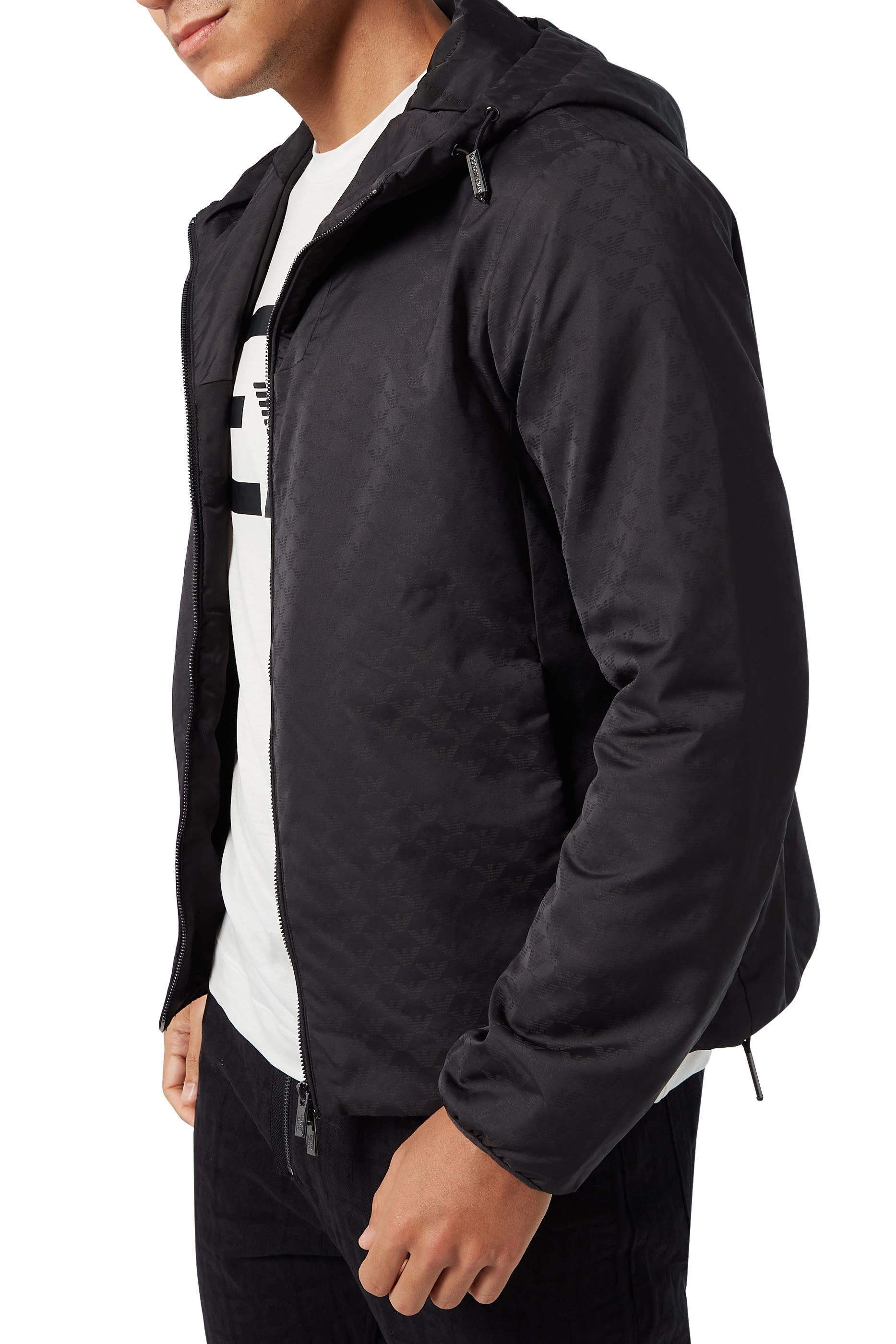 EA Monogram Hooded Nylon Jacket