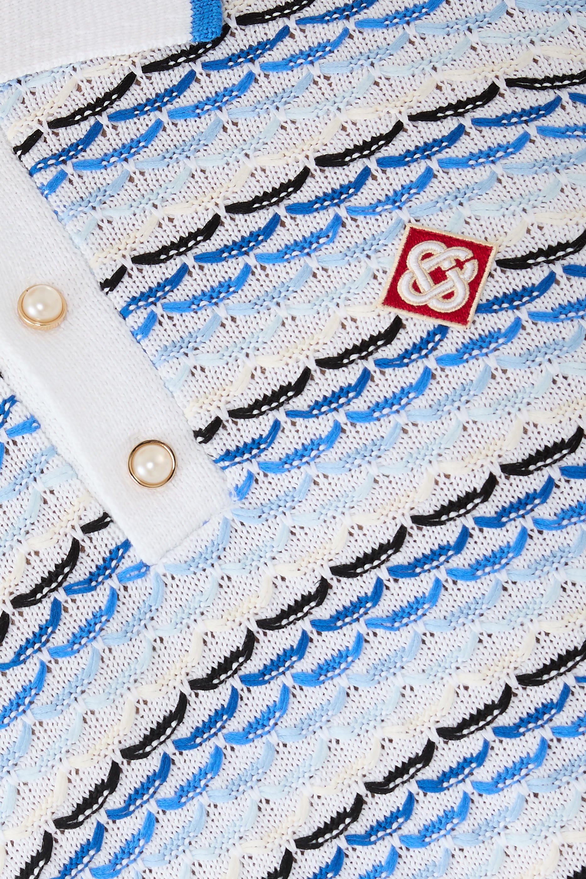  Tuck Stitch Long Sleeve Polo Shirt