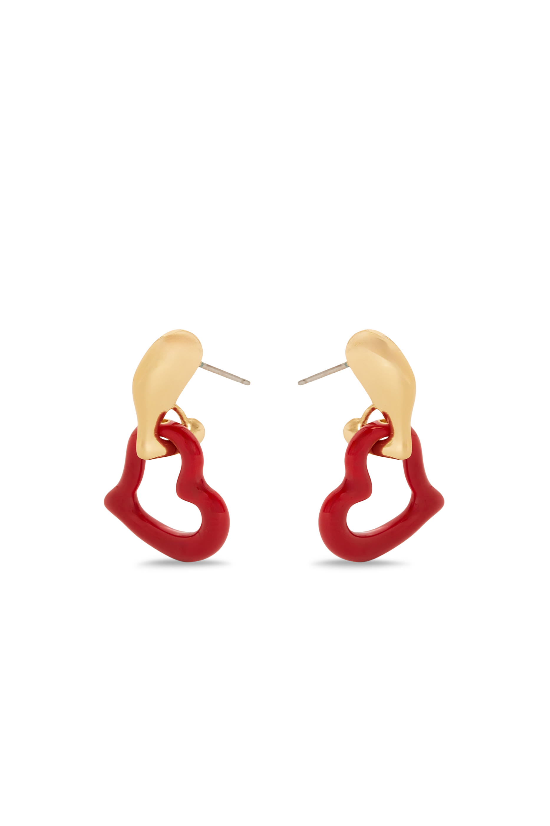 Amour Enamel Drop Earrings, Plated Metal & Enamel