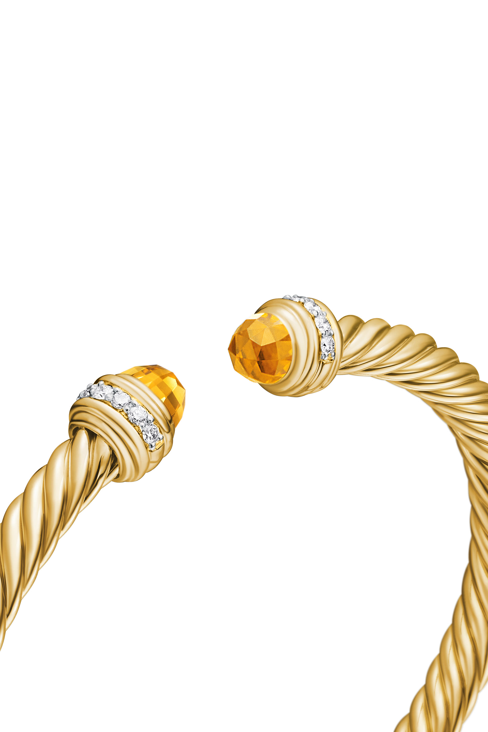 Classic Cablespira® Bracelet, 18K Yellow Gold with Citrine & Diamonds