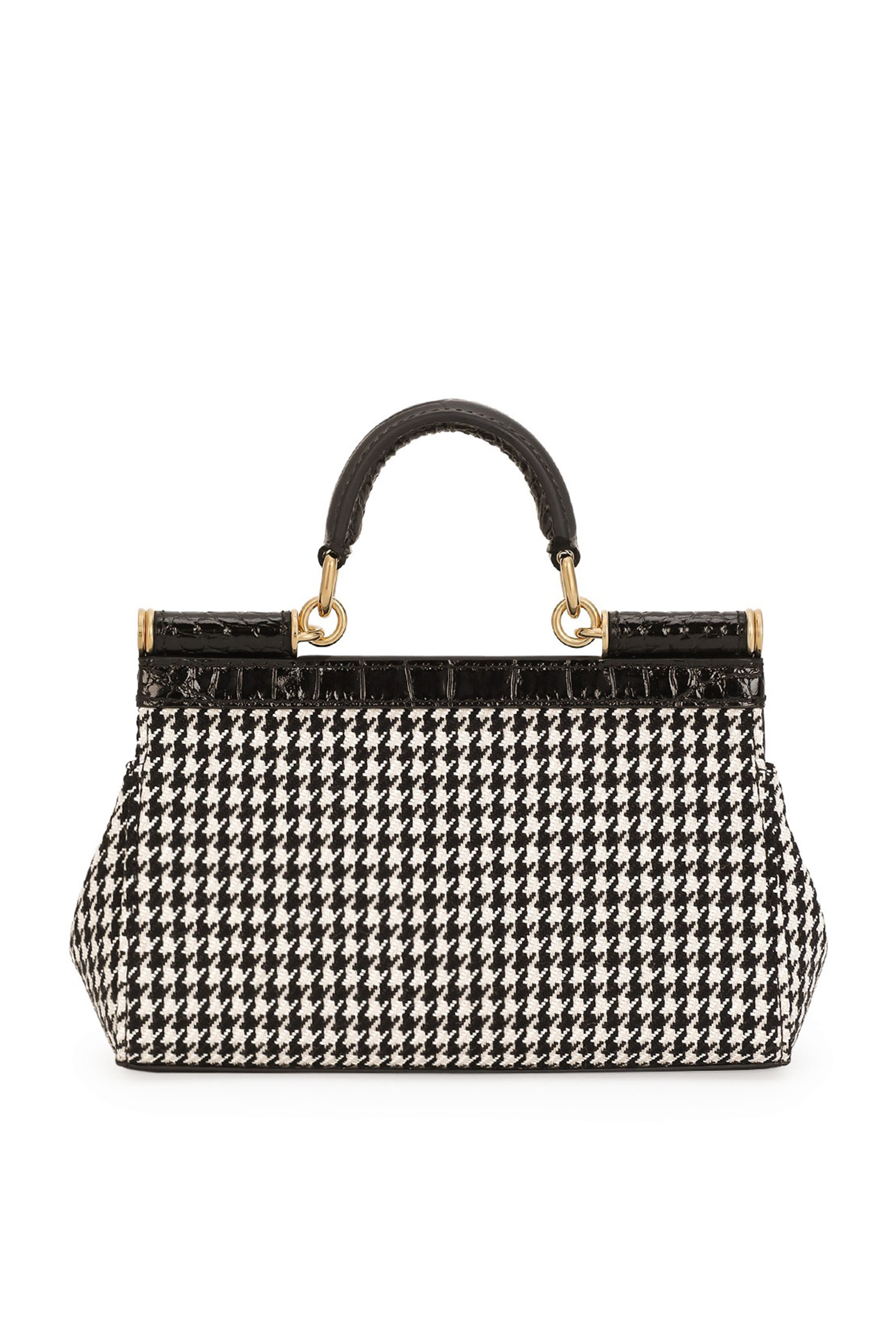 Small Houndstooth Fabric Sicily Handbag