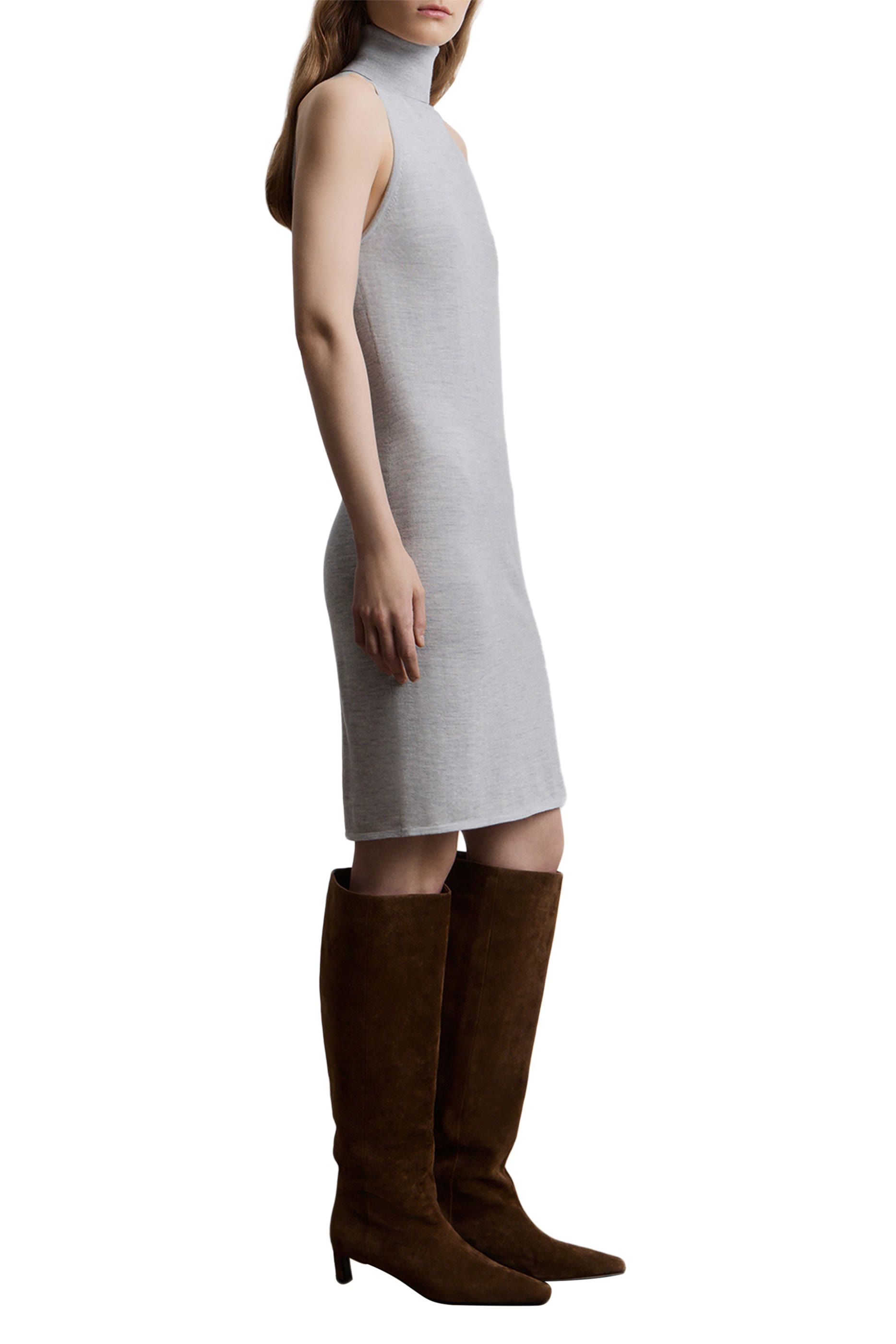 Merino-Silk Turtleneck Dress