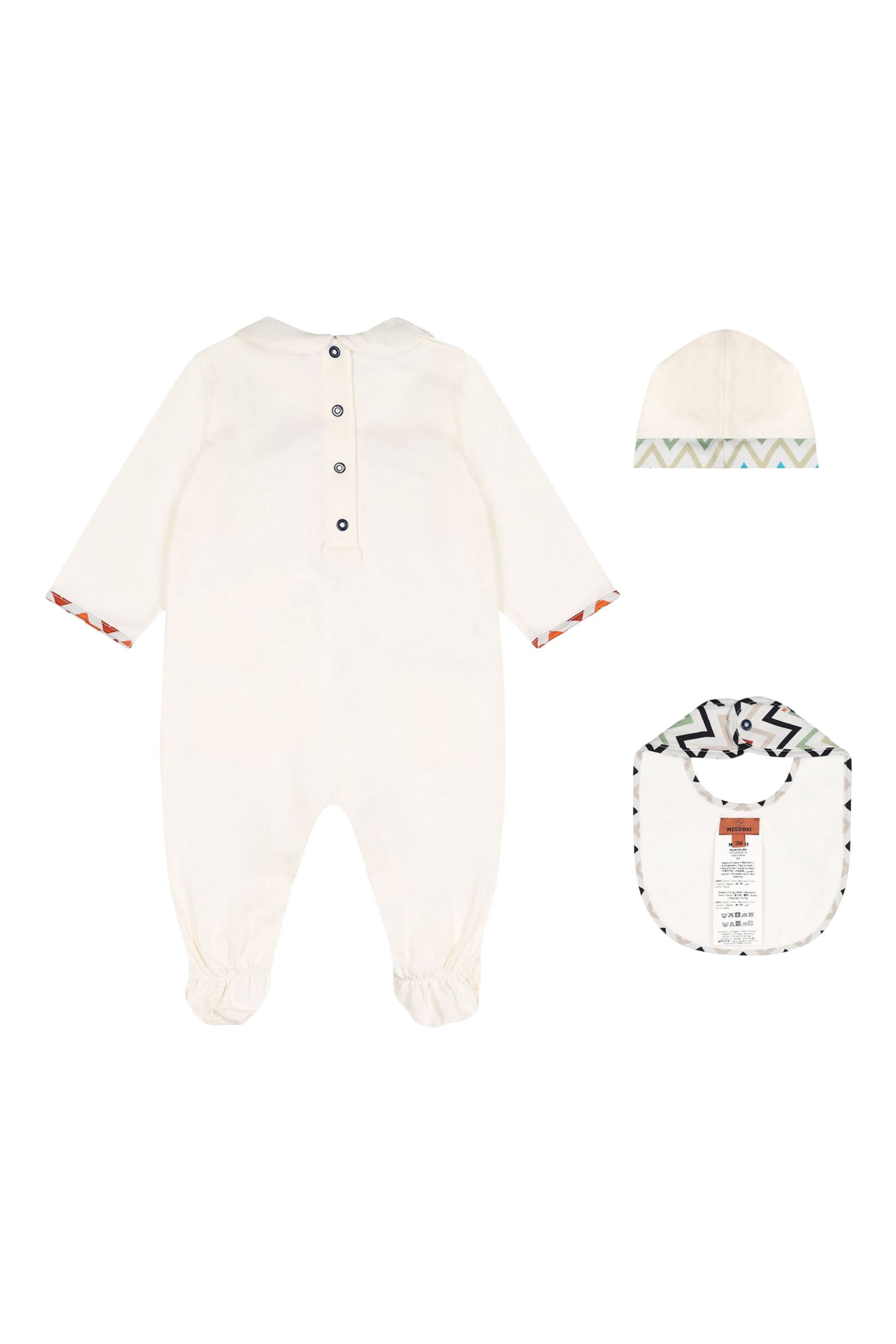 Kids Chevron Collar Babygrow Hat Bib Set