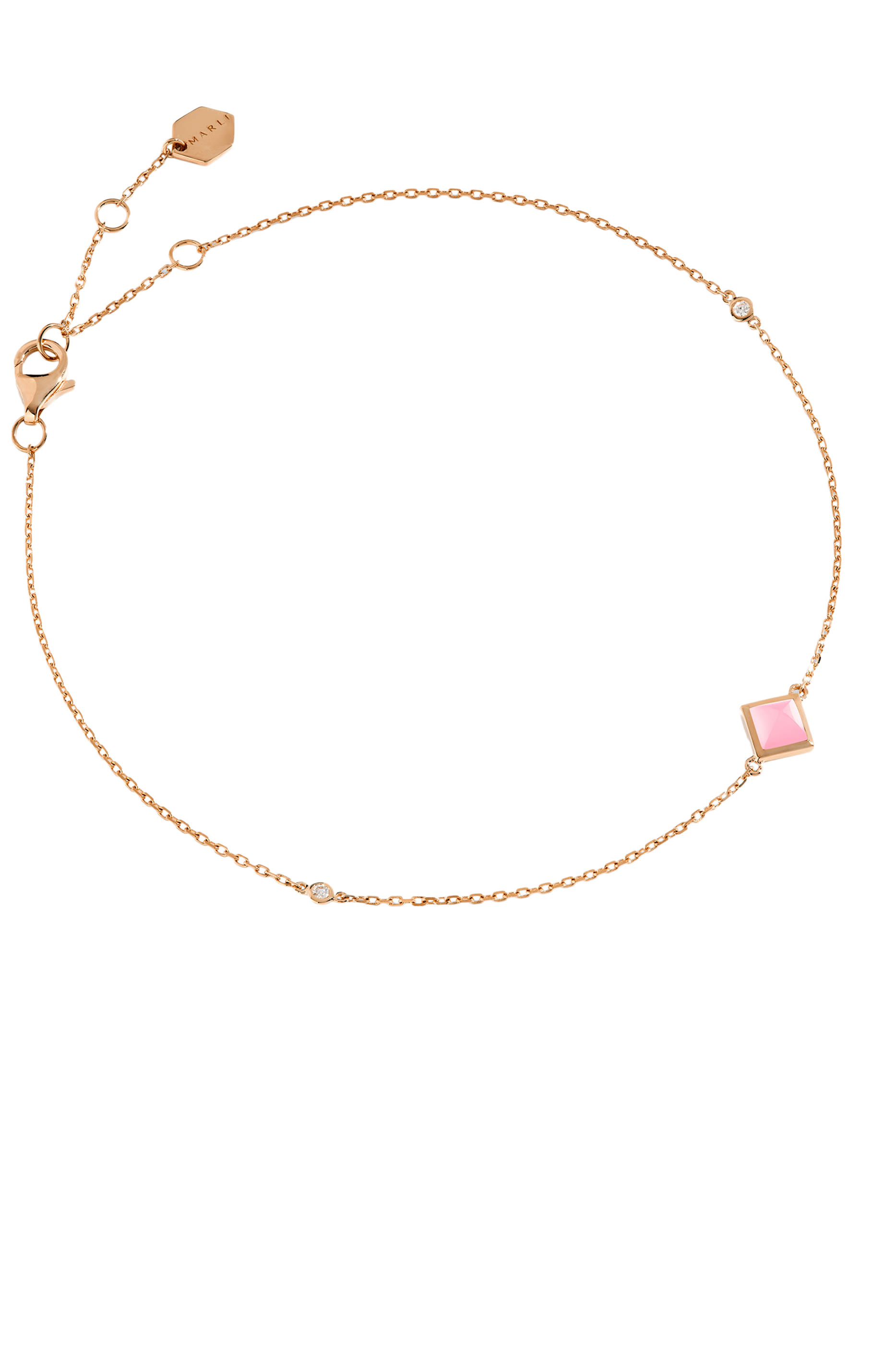Cleo Pyramid Anklet, 18k Pink Gold and Diamonds