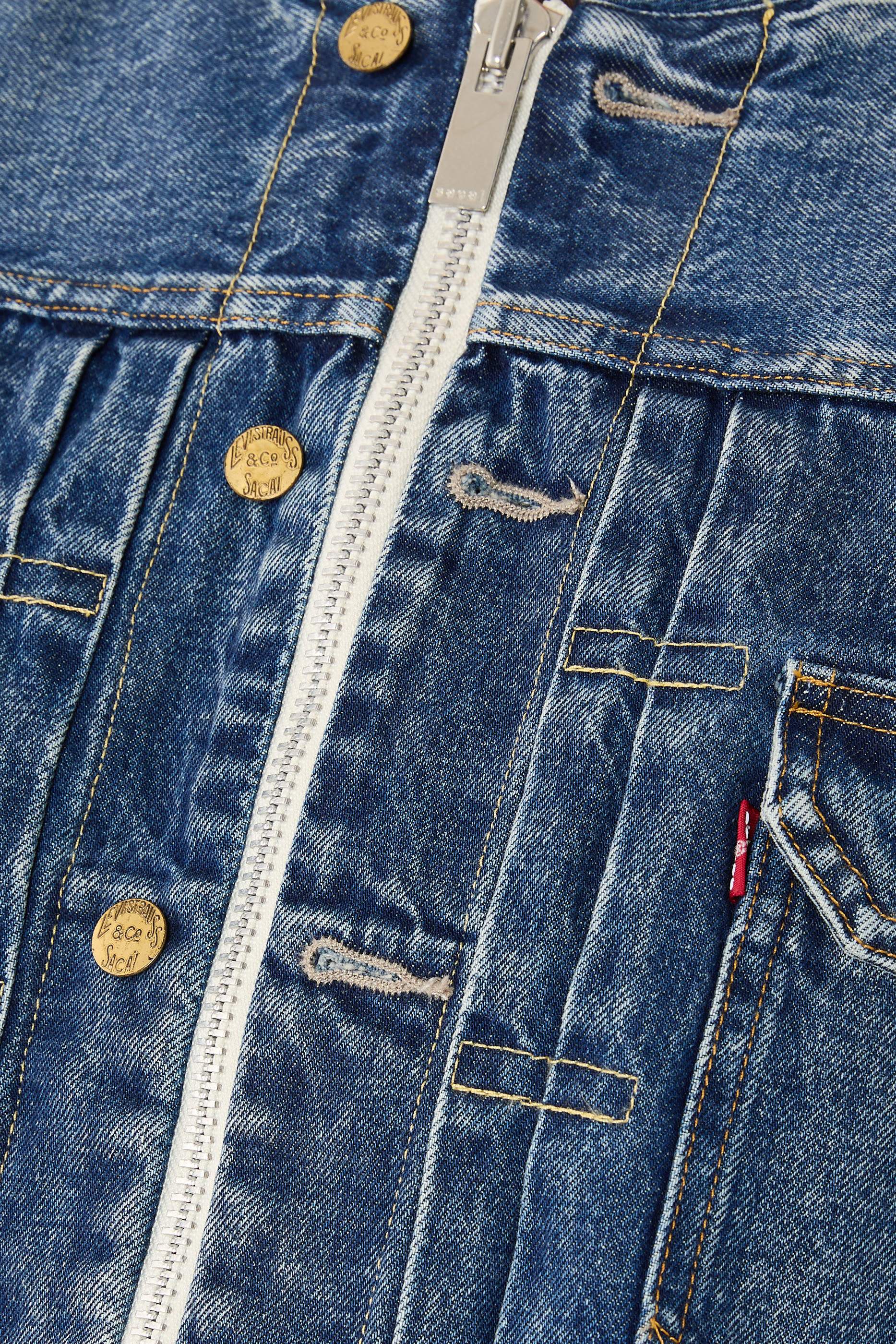 Washed Denim Blouson Jacket