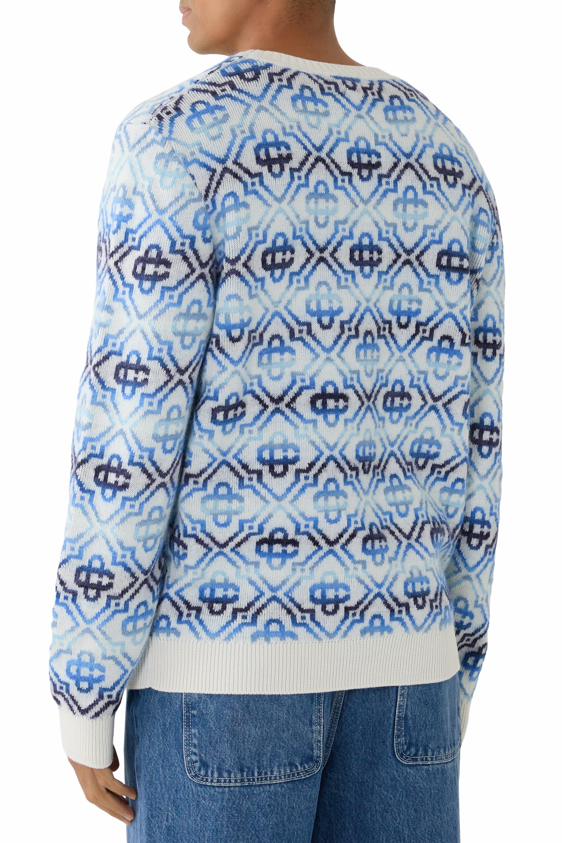 Space Dye Monogram Crewneck Sweater 