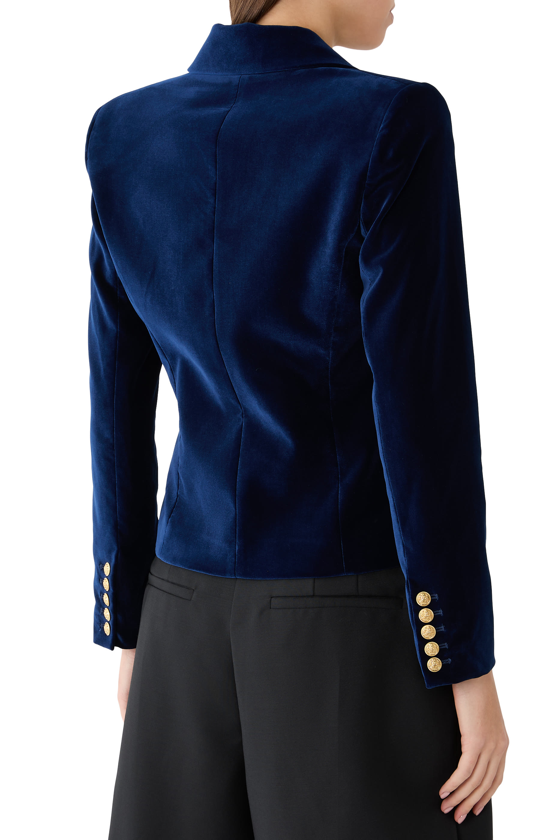 Sable Double-Breasted Cropped Blazer
