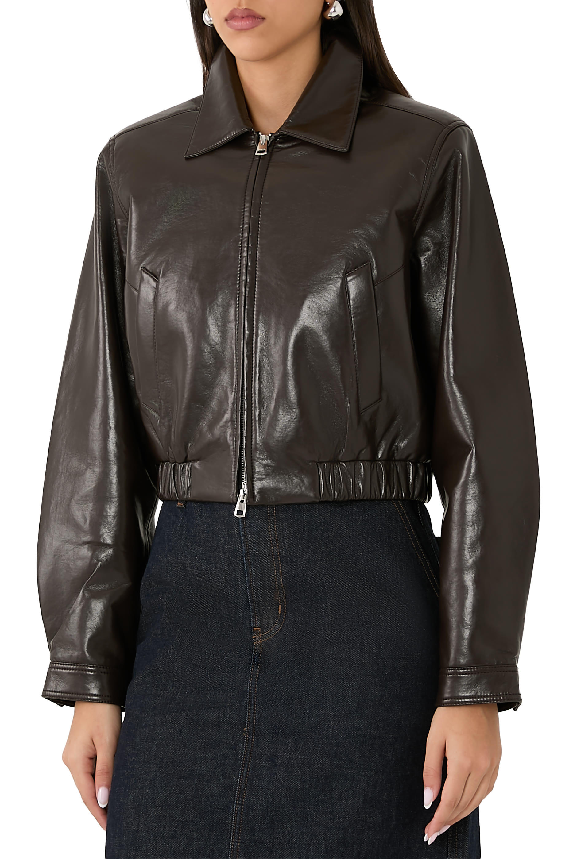 Essie Recycled Leather Cropped Jacket