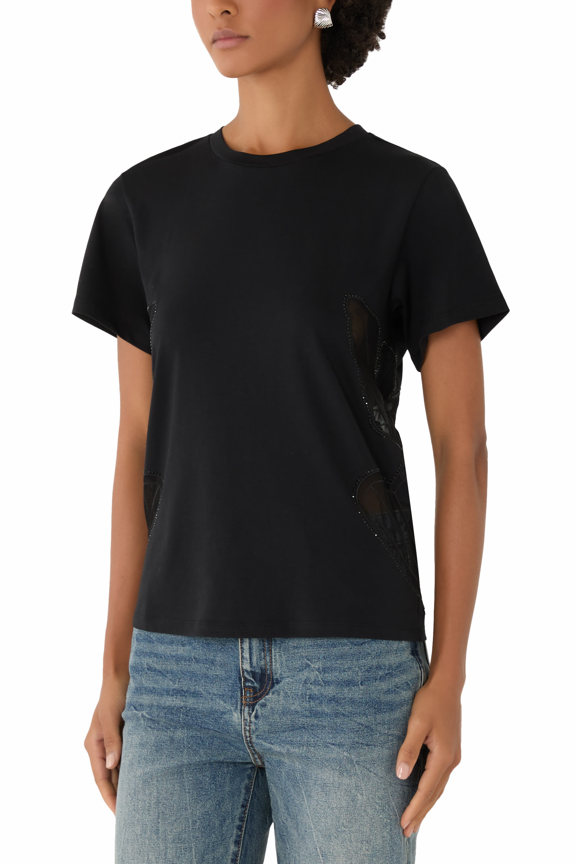 ASV Supima Jersey T-Shirt with Tulle Inserts