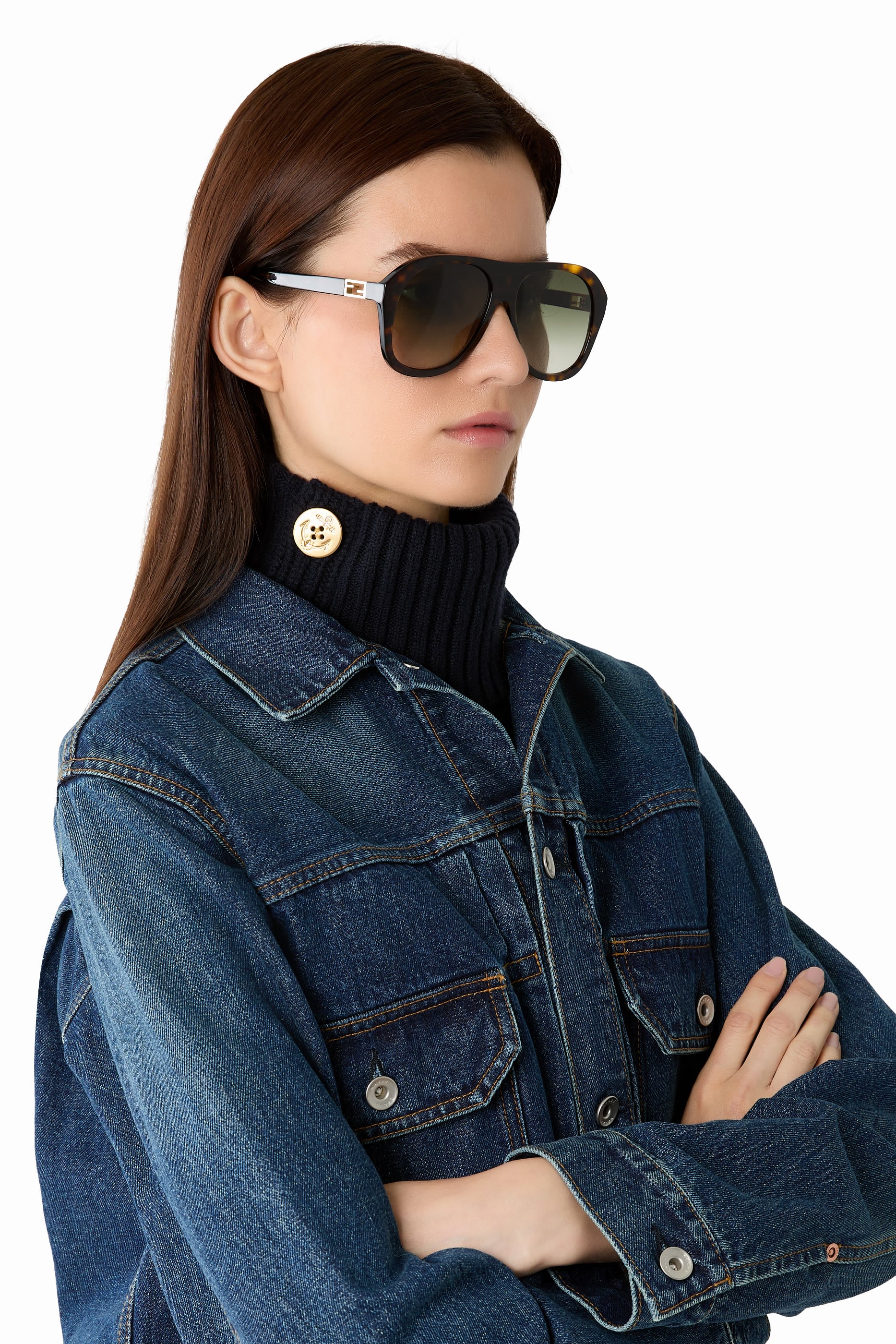 Baguette Havana Square Sunglasses