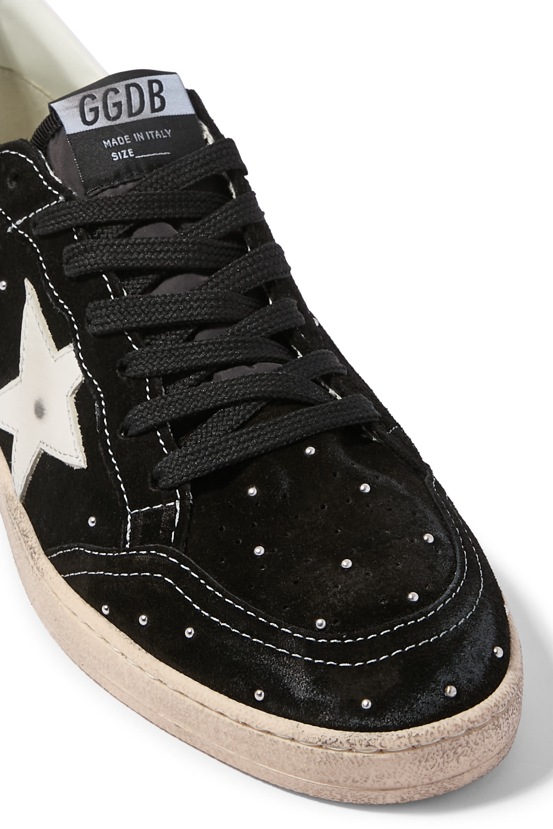 Ball Star Suede Sneakers with Studs & Leather Star