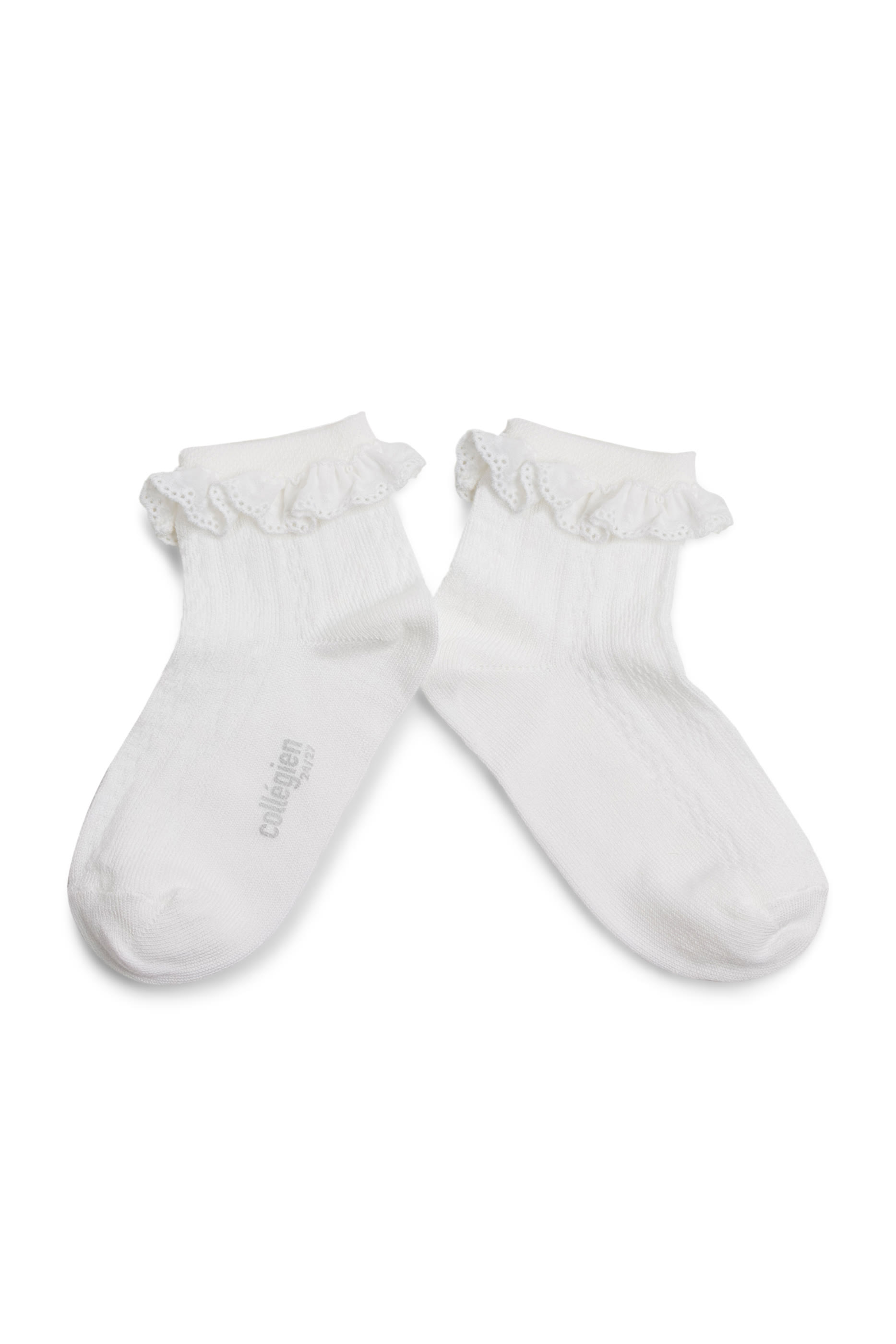 Kids Marie-Antoinette Lightweight Pointelle Socks with Broderie Anglaise