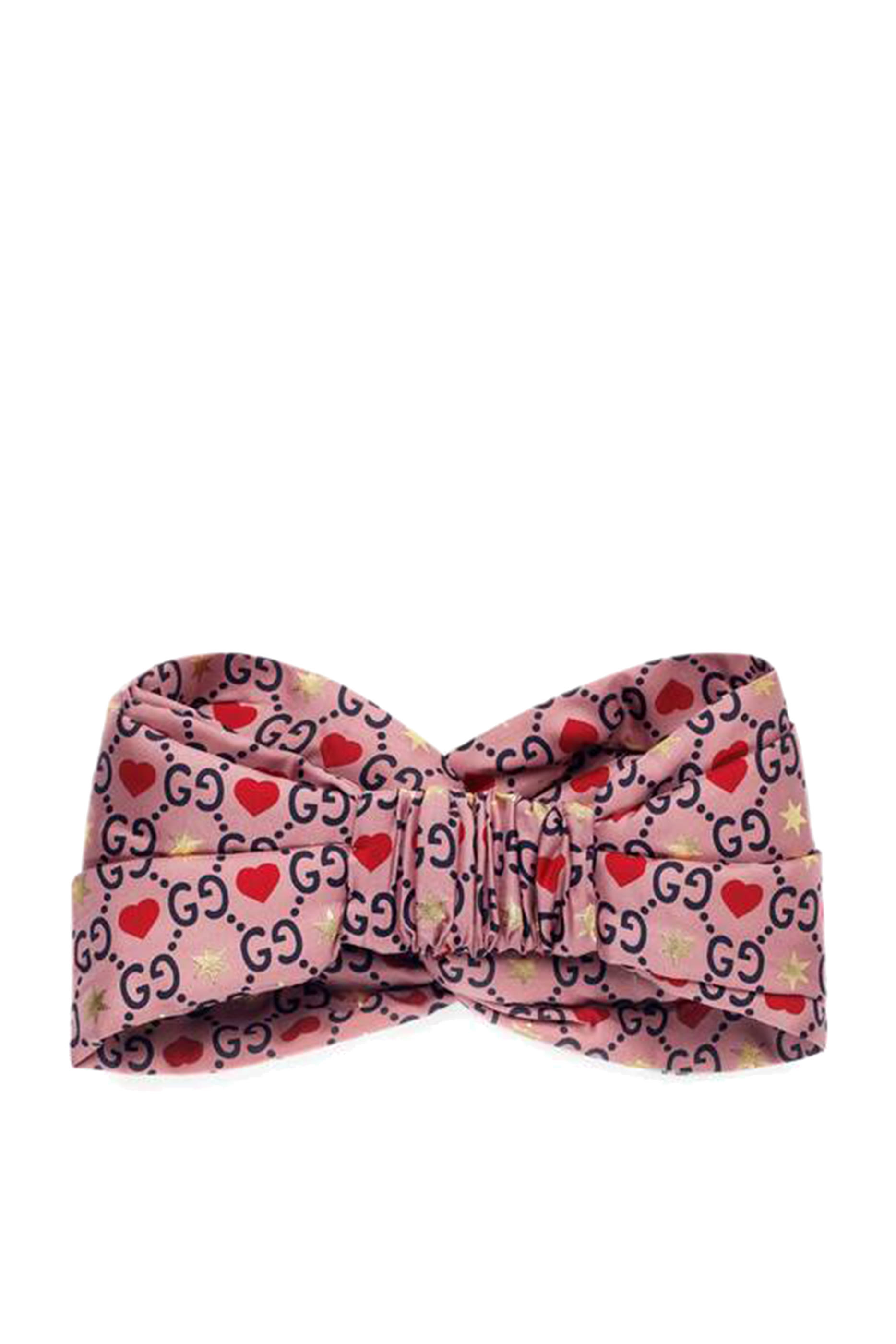 GG and Hearts Print Silk Headband