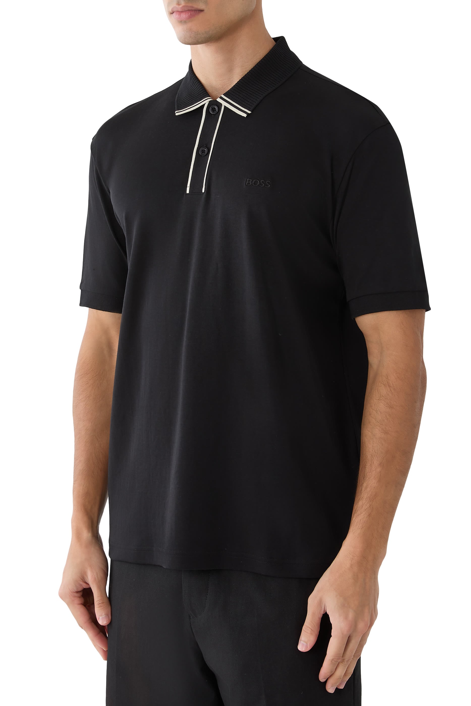 Striped Trim Polo Shirt