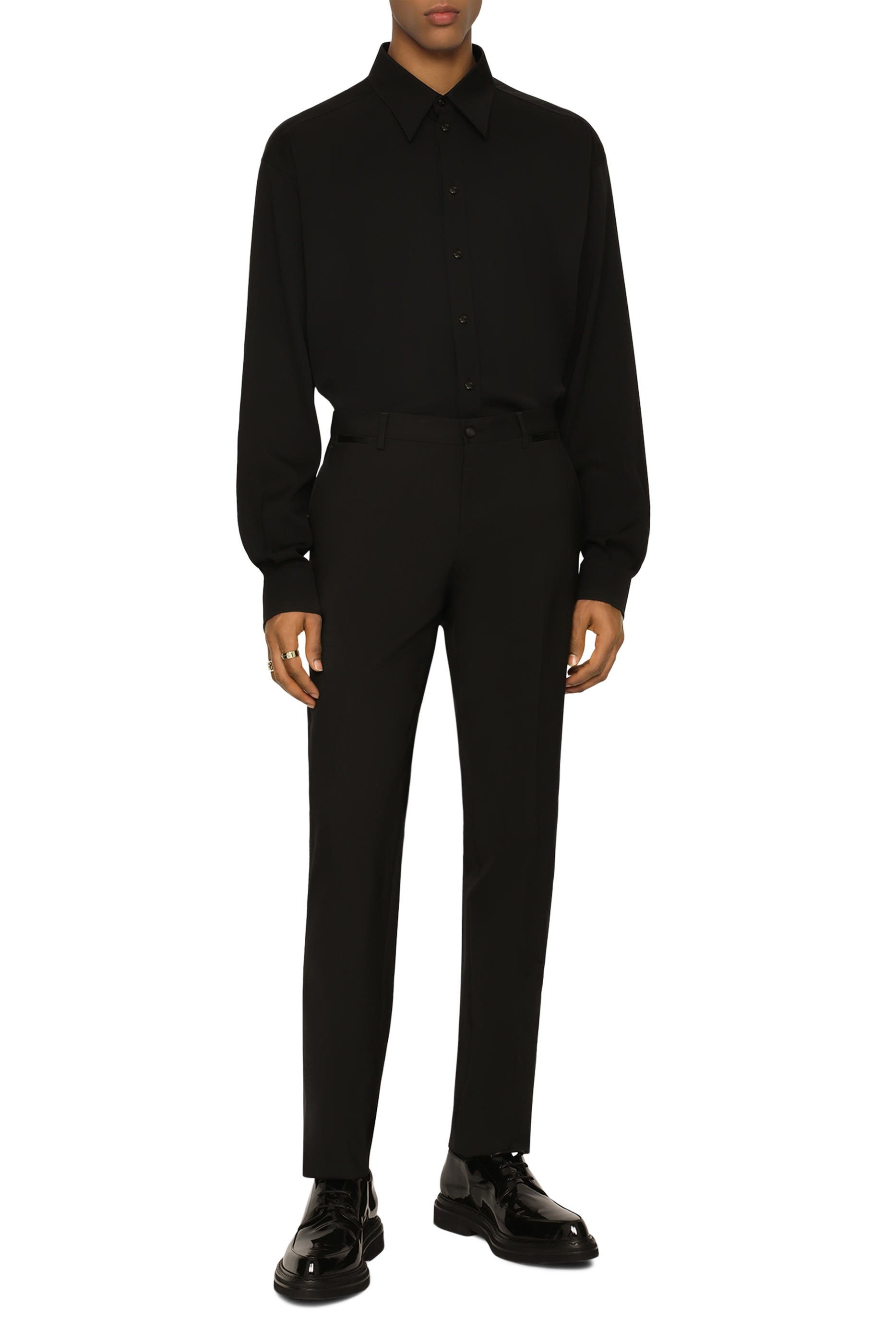 Stretch Wool Tuxedo Pants 