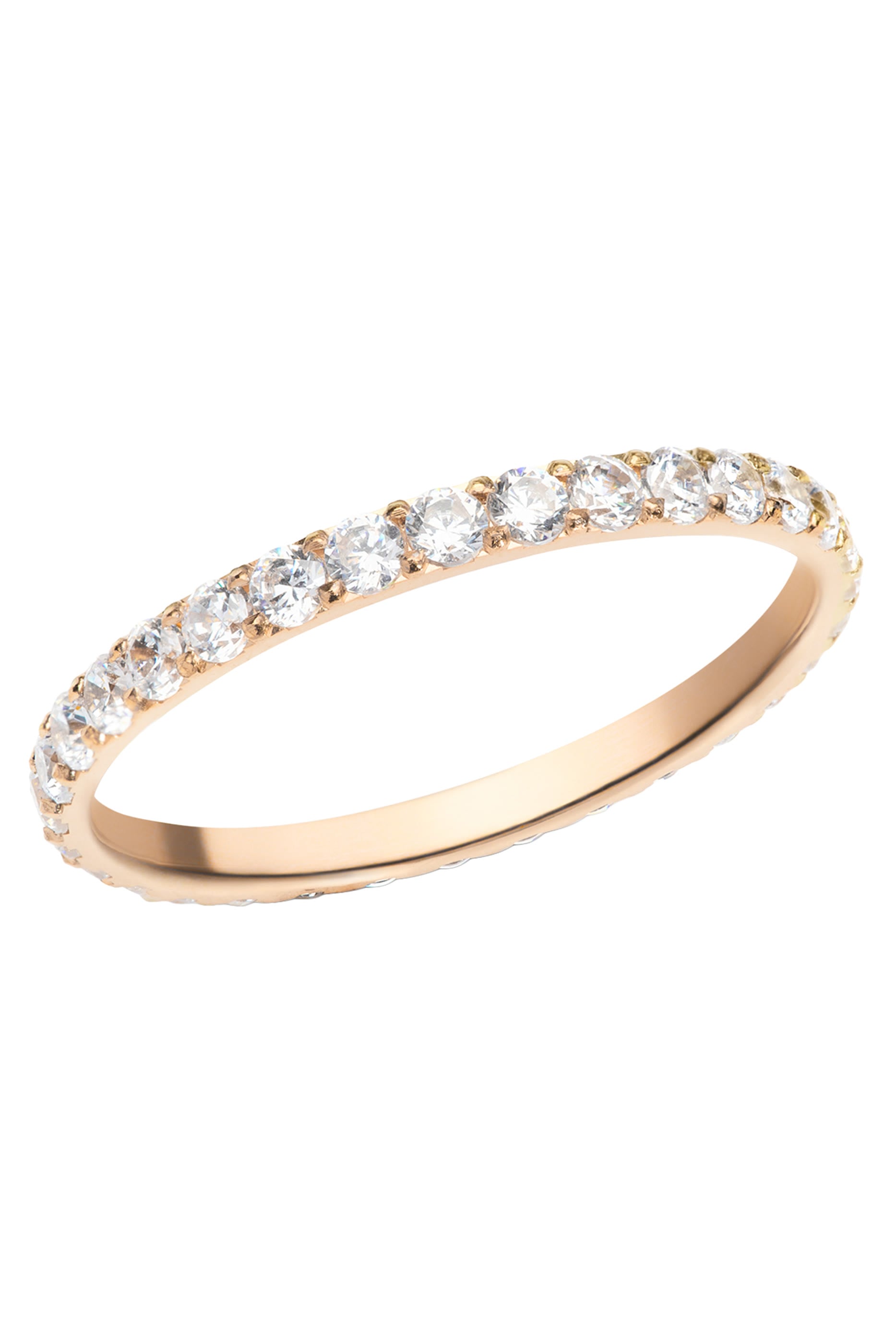 Mirelle Eternity Ring, Stainless Steel & Cubic Zirconia Crystals