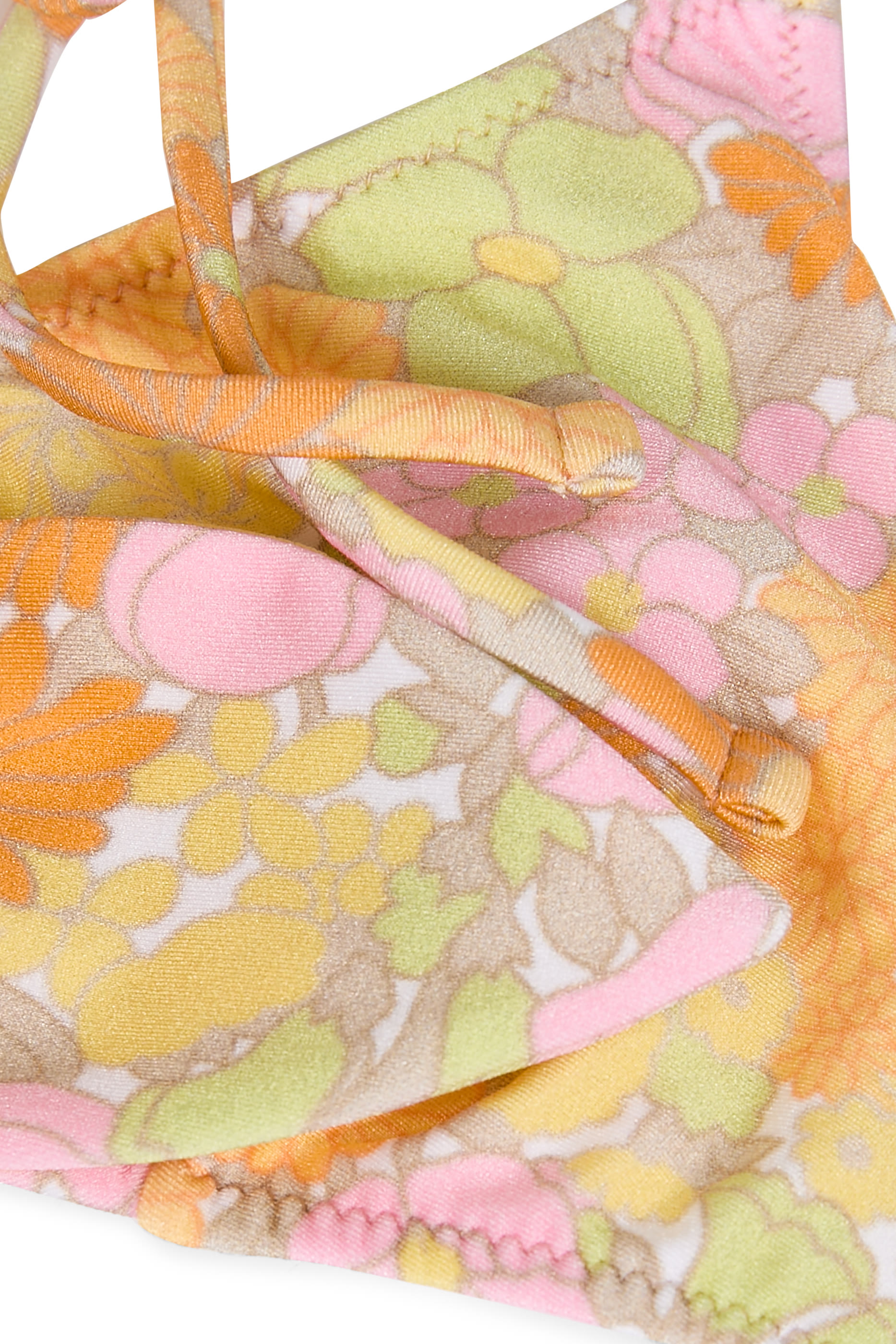Sun-Bleached Flower-Print Bikini Top