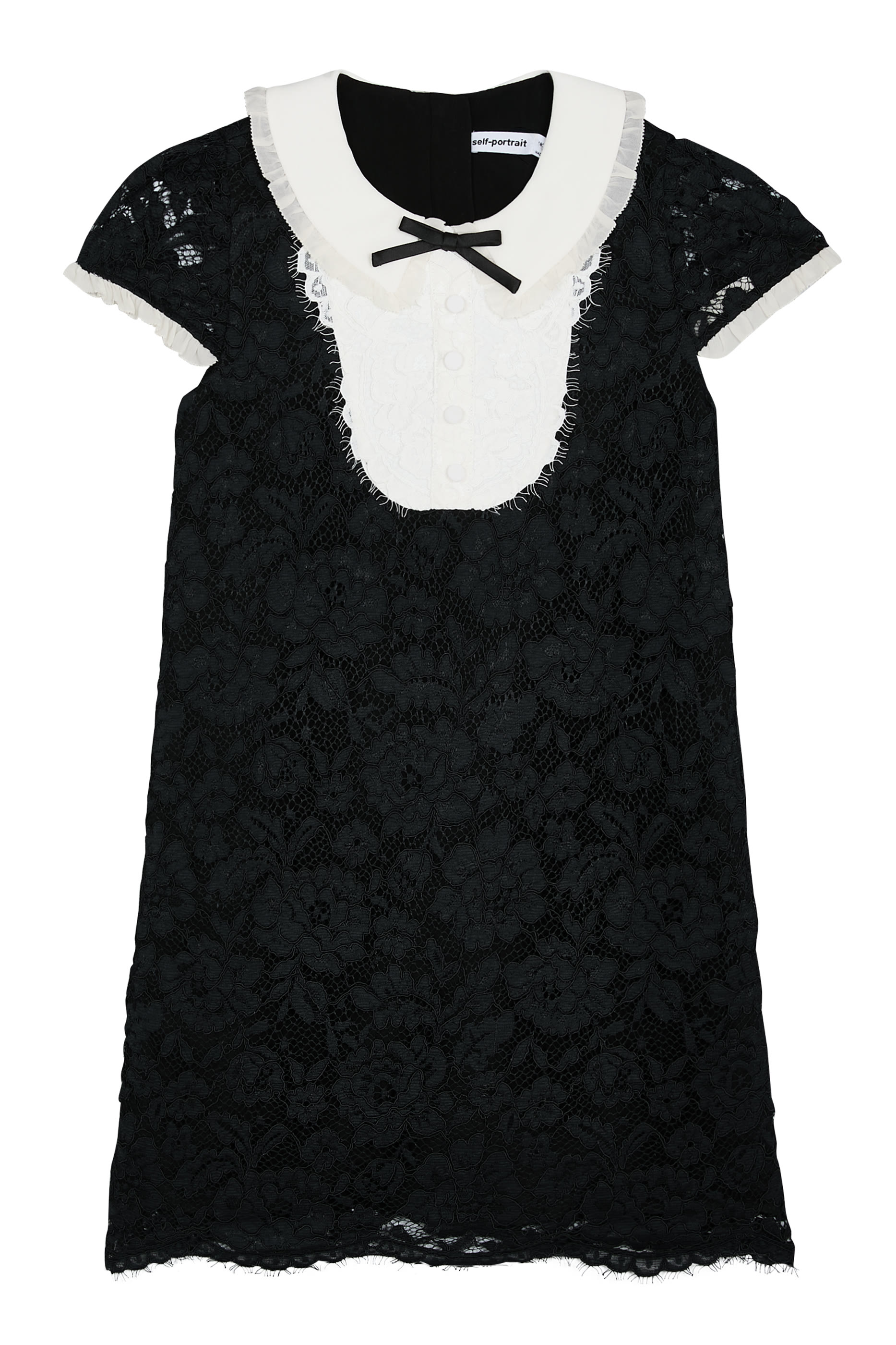 Kids Crepe Lace Bib Mini Dress