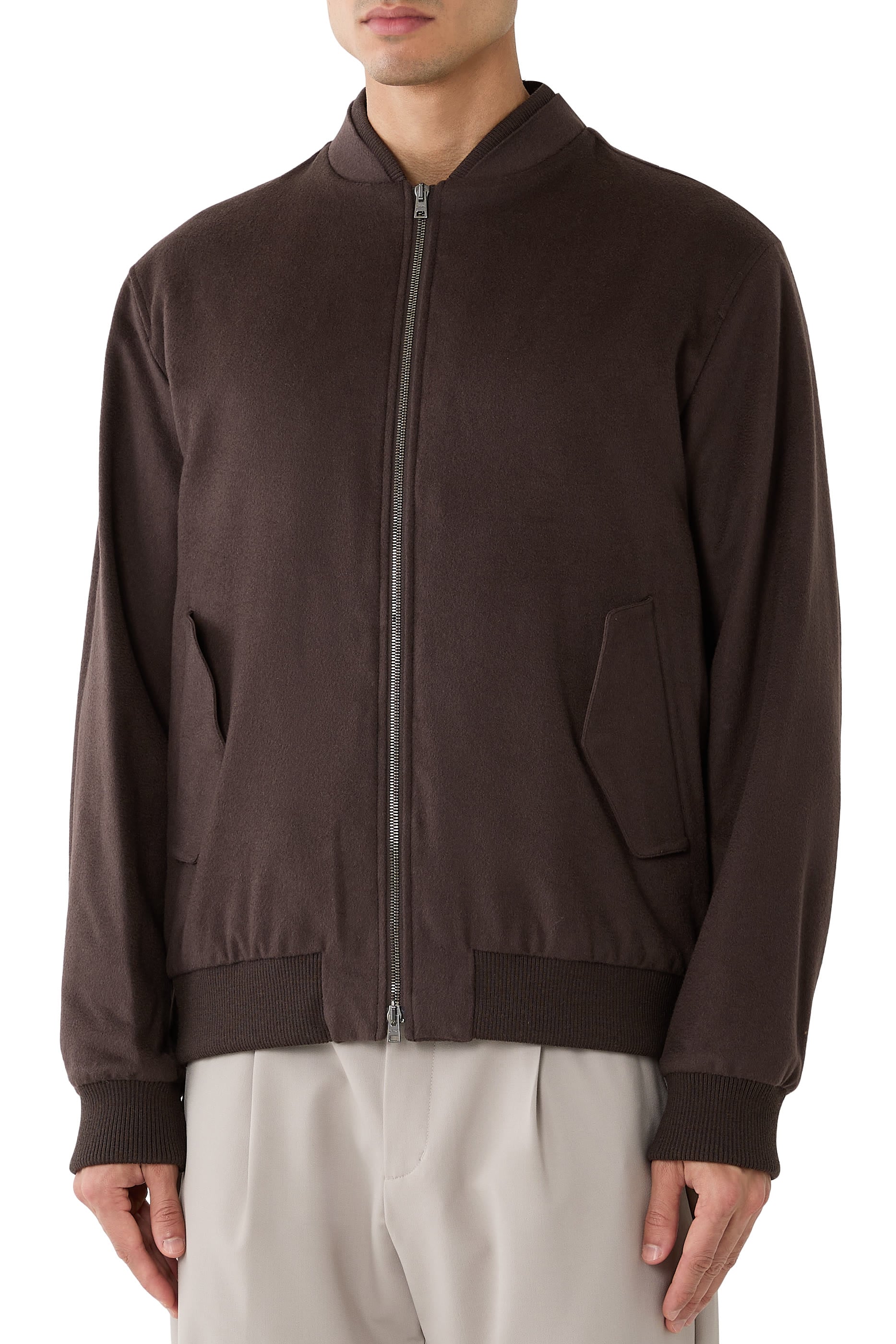 Suede Effect Bomber Jacket