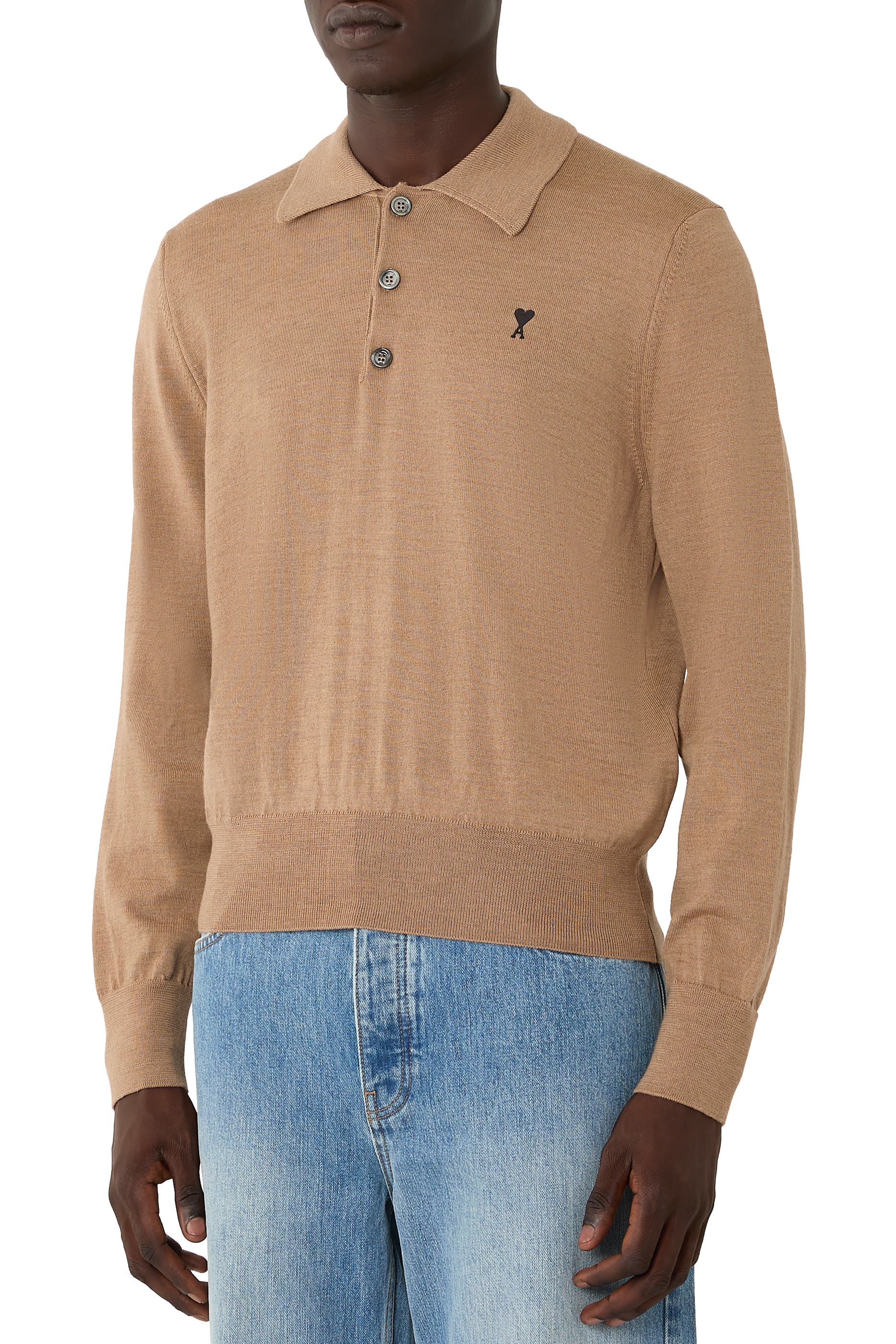 Wool Polo with Ami de Coeur 