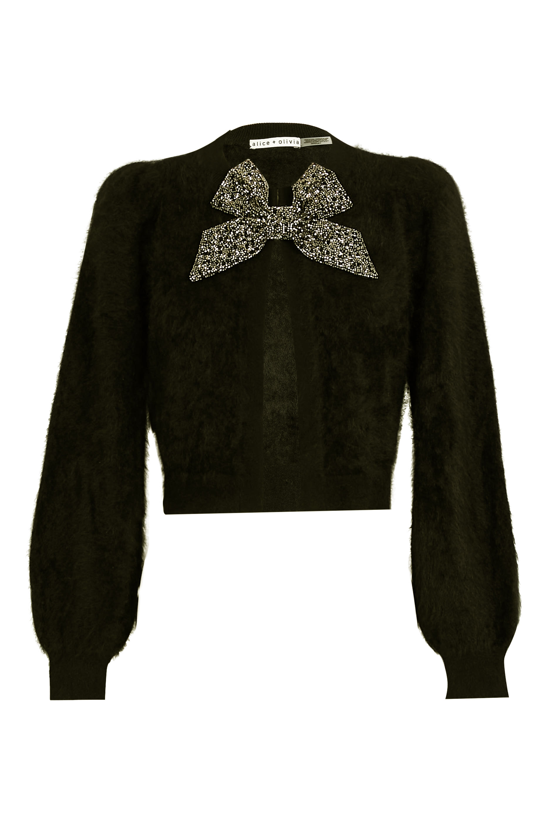 Kitty Puff Sleeve Cardigan with Bow