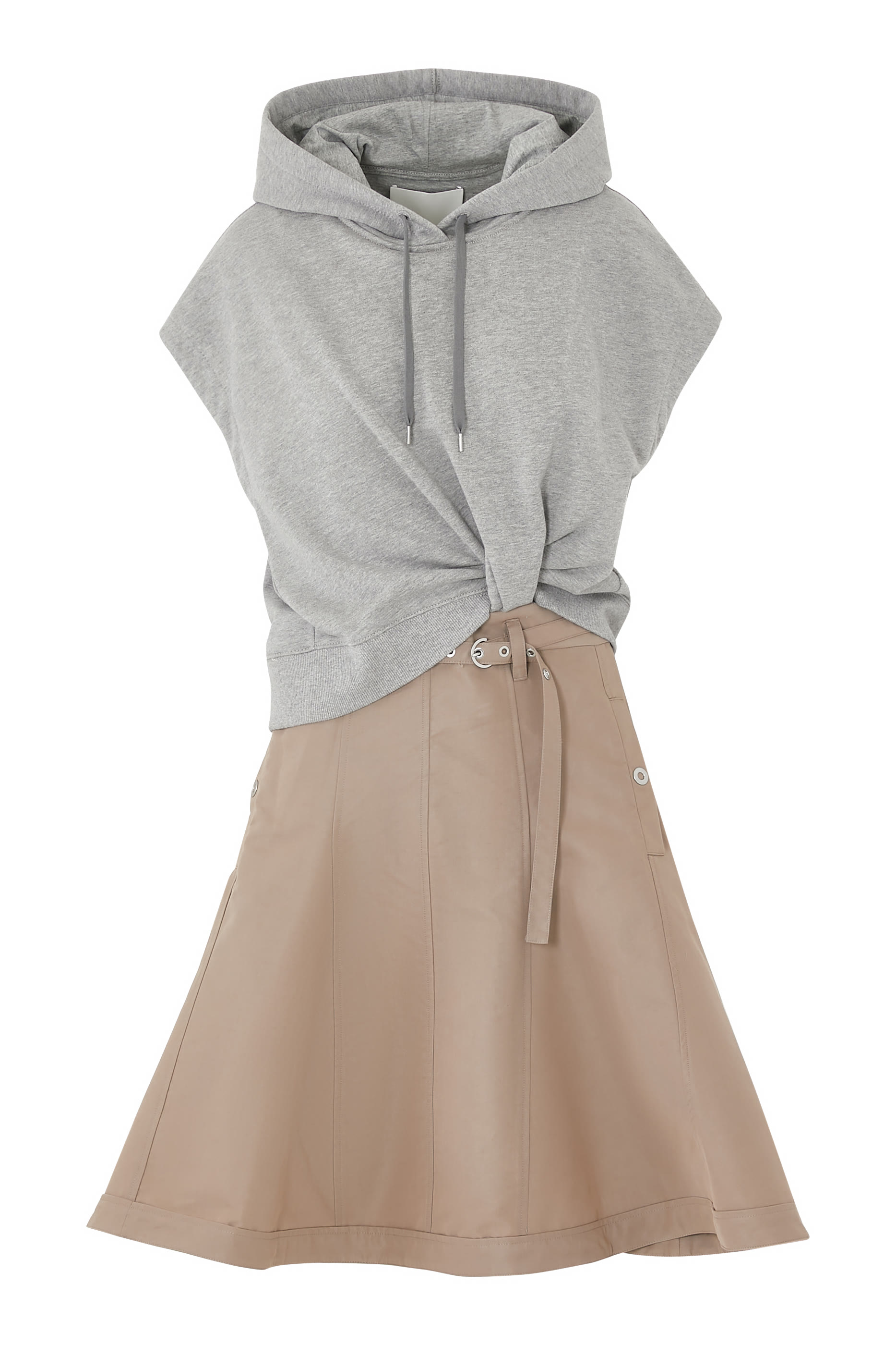 Hoodie Dress with Flounce Skirt 