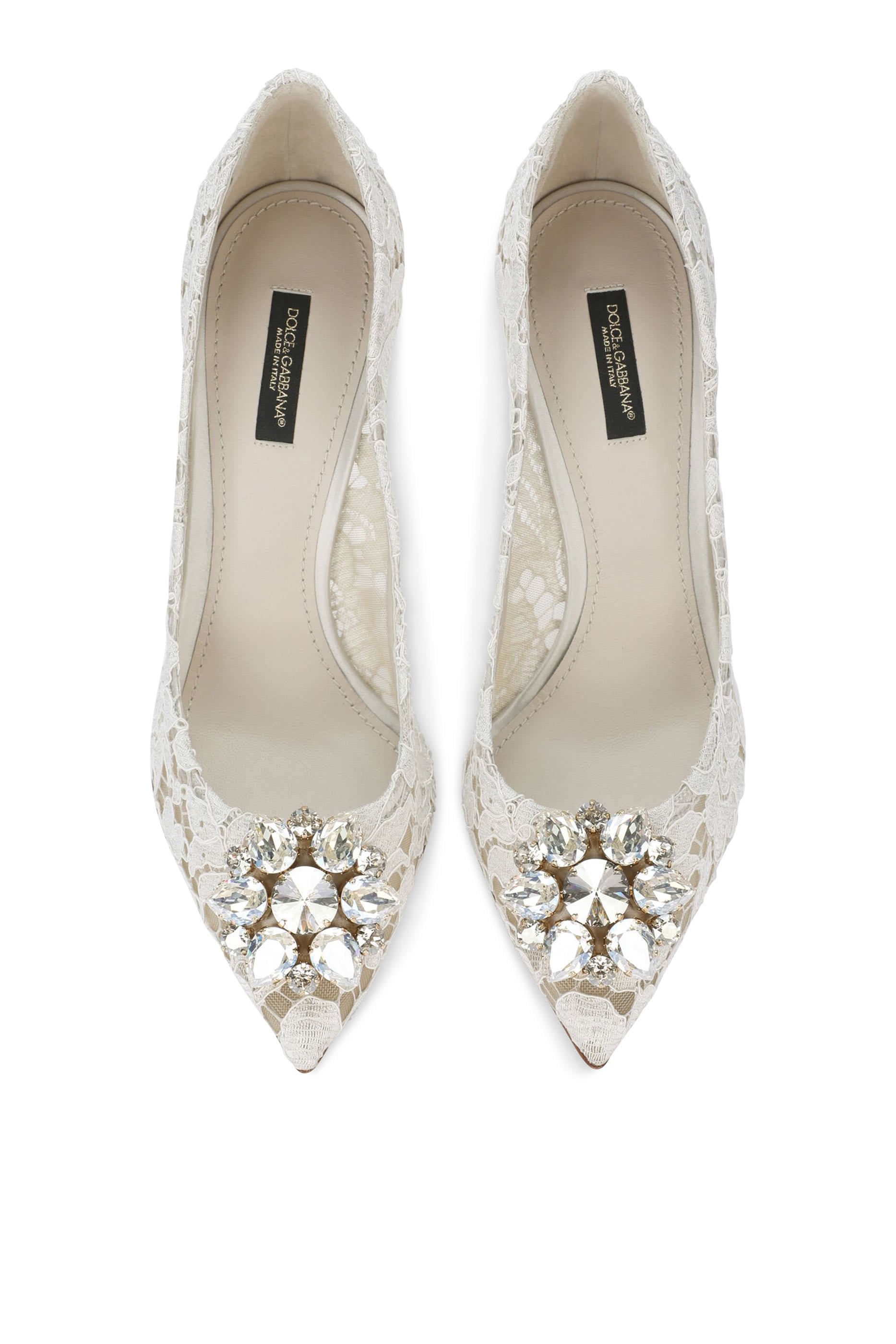 Lace Rainbow Pumps with Brooch Detailing