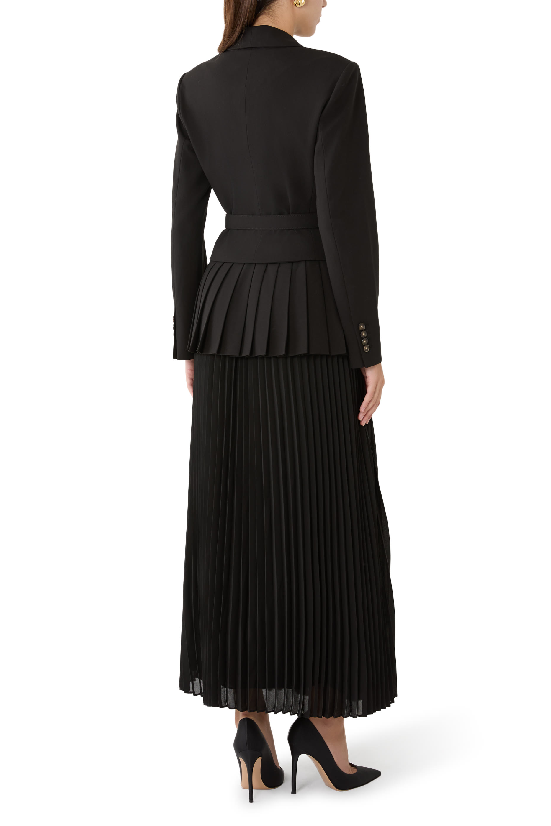 Alexandra Pleated Blazer Midi Dress