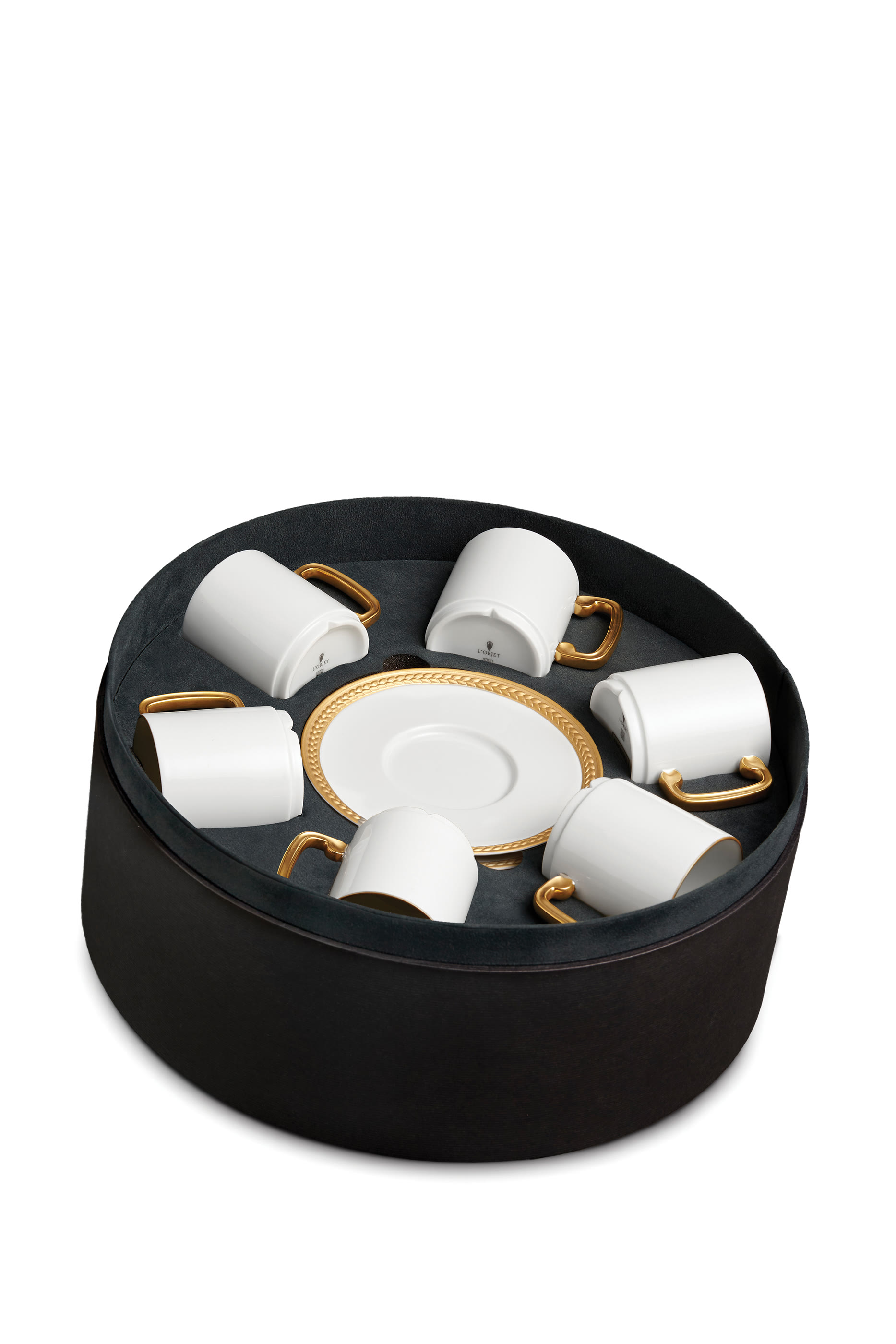 Soie Tress&eacute;e Espresso Cup And Saucer Set of Six