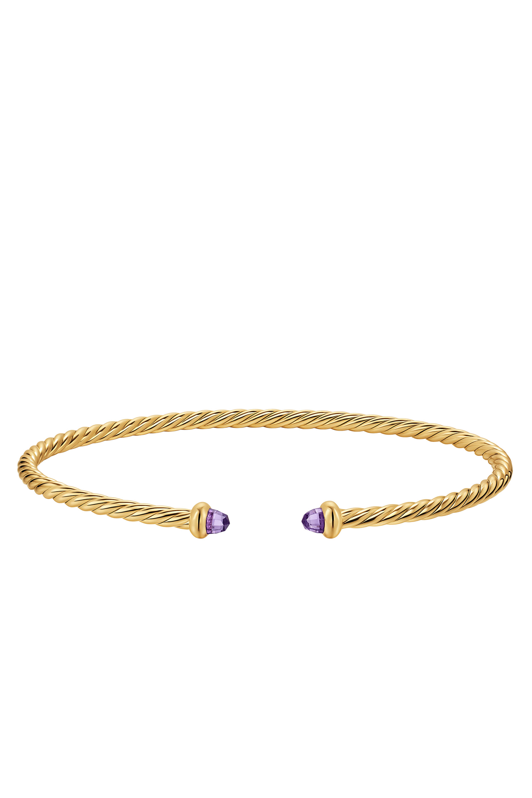 Micro Cablespira® Flex Bracelet, 18K Yellow Gold & Amethyst