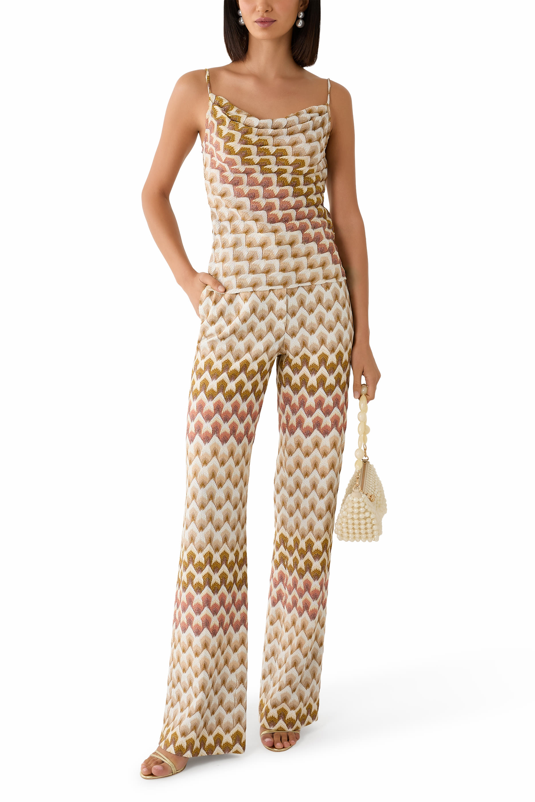Laced Raschel Straight Leg Pants 