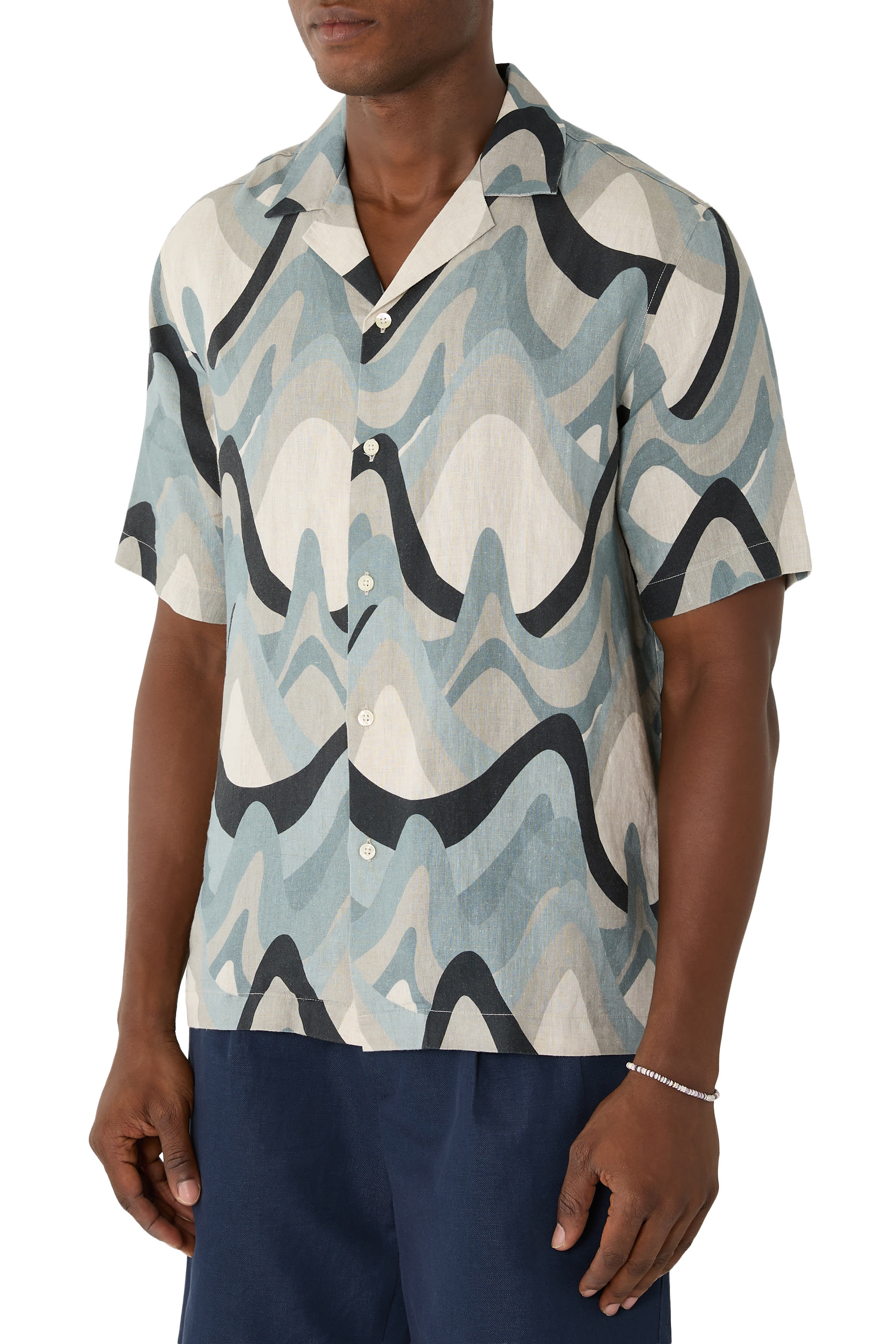 Roberto Montahna Print Linen Shirt