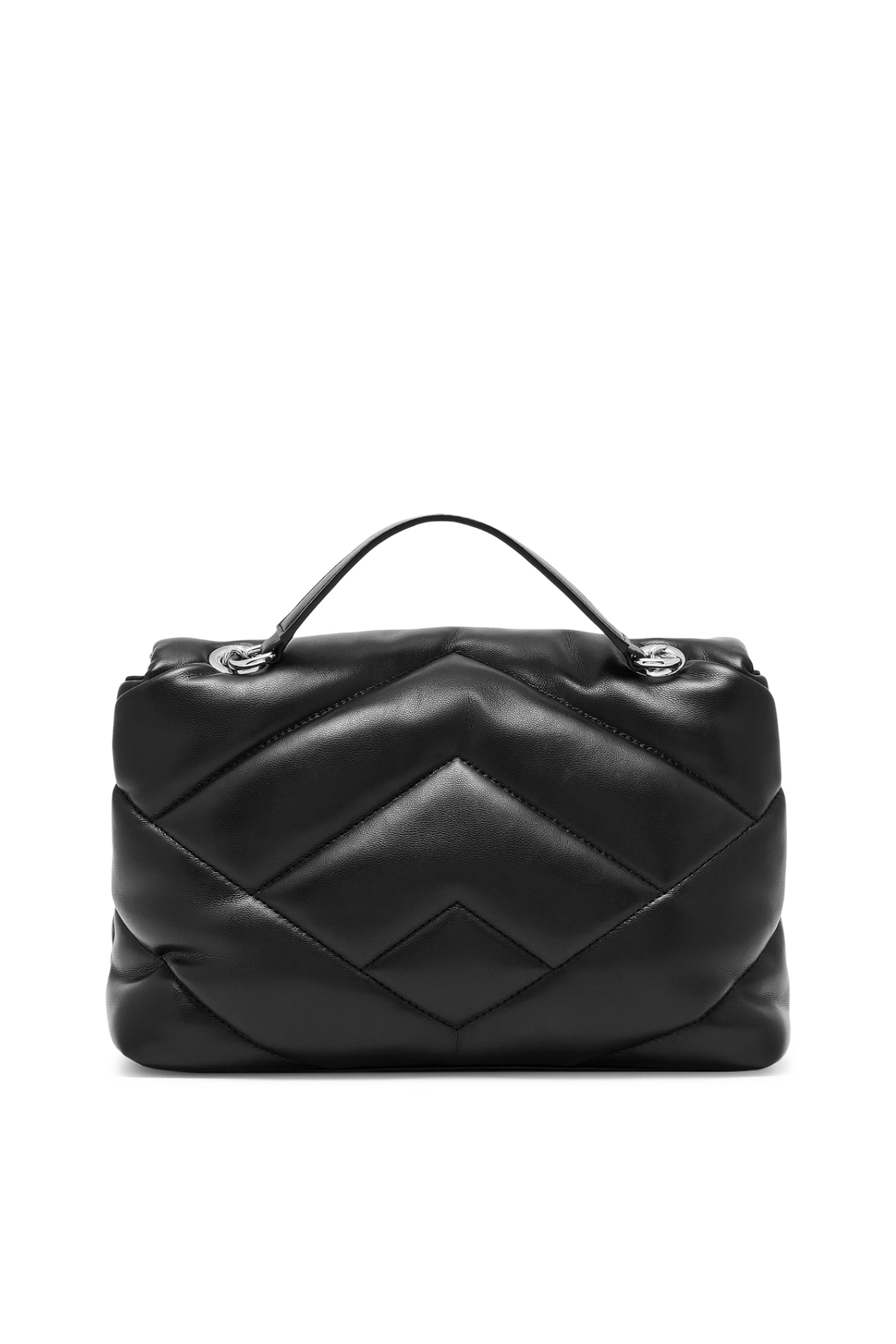 Quilted Faux Leather Crossbody Bag with Chain Strap