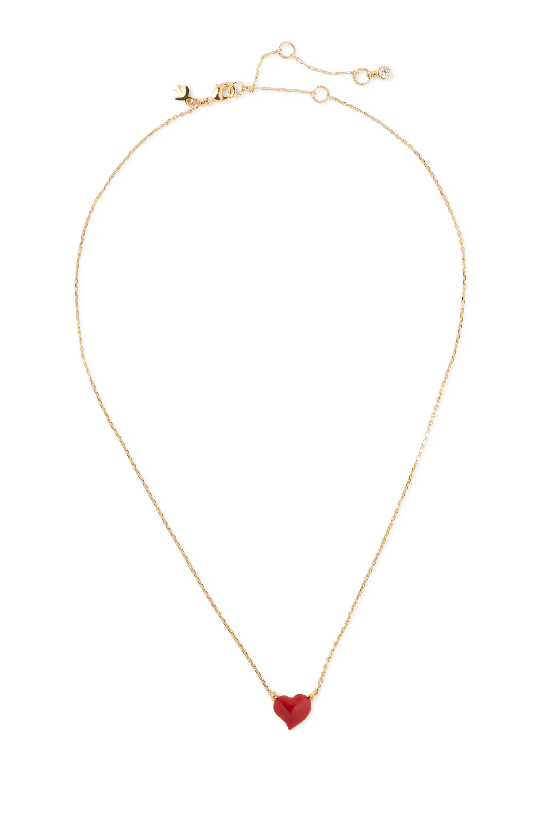 Amour Enamel Pendant Necklace, Plated Metal & Enamel