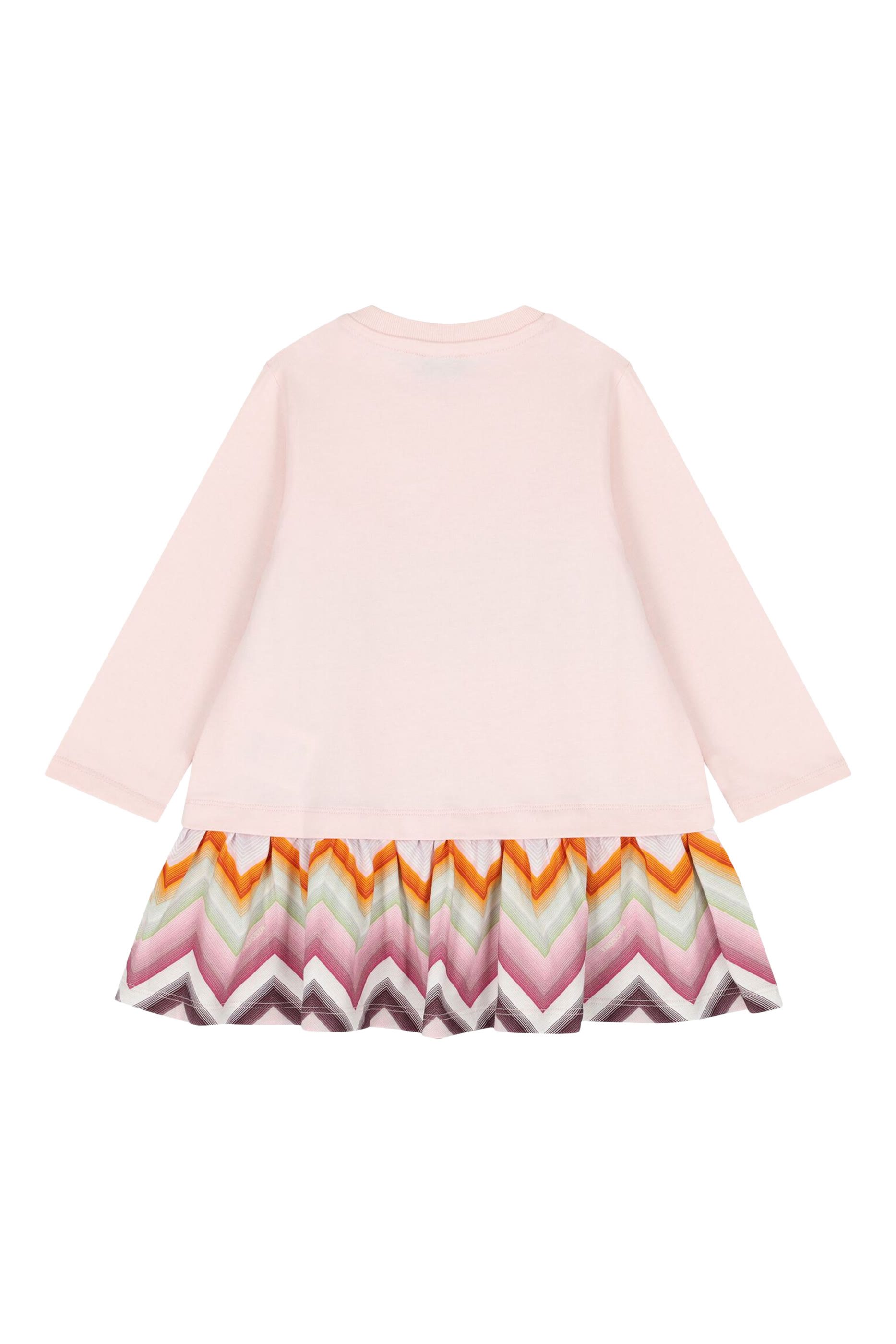 Kids  Chevron Long Sleeve Jersey Dress 