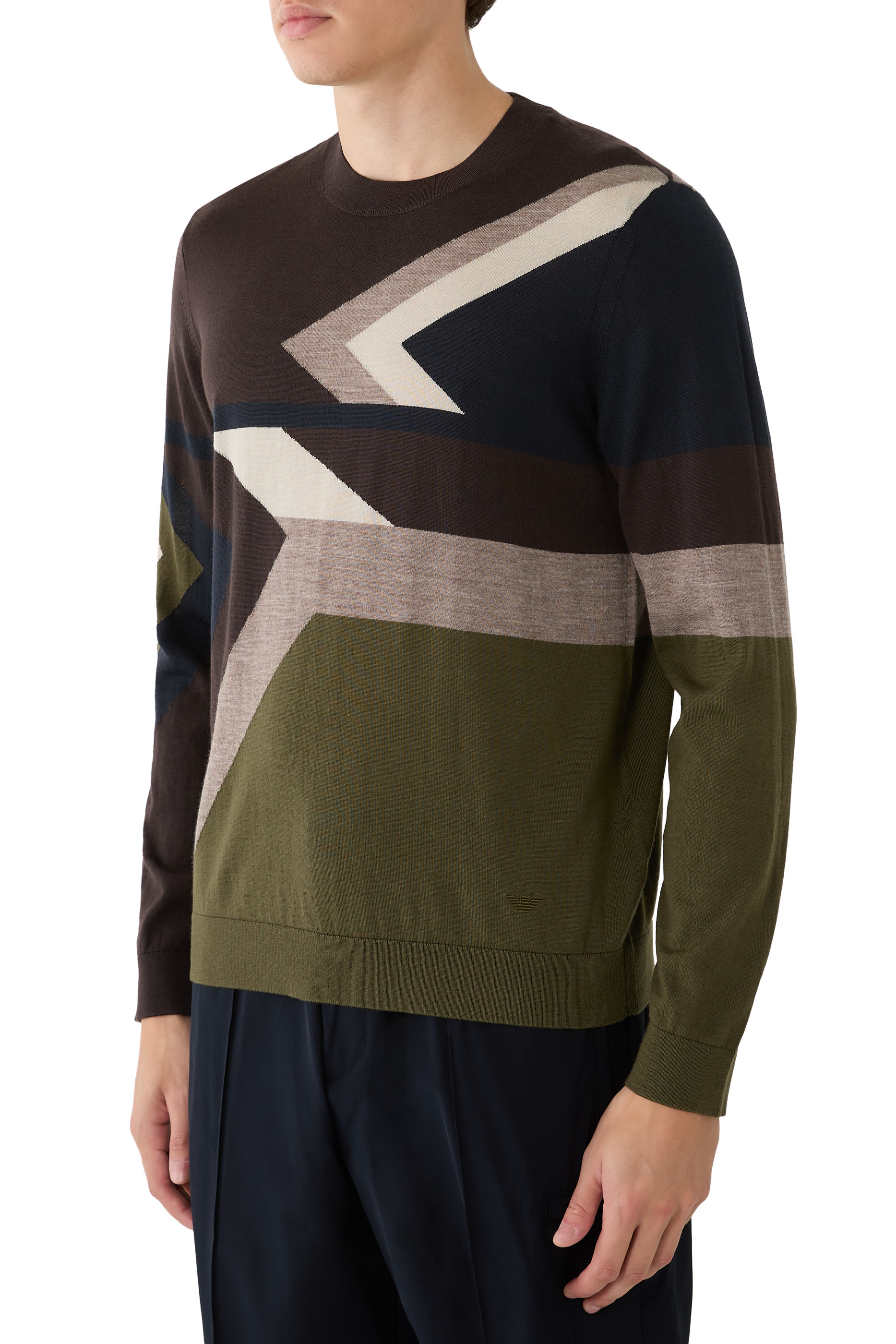 Diagonal Pattern Signature Capsule Sweater 