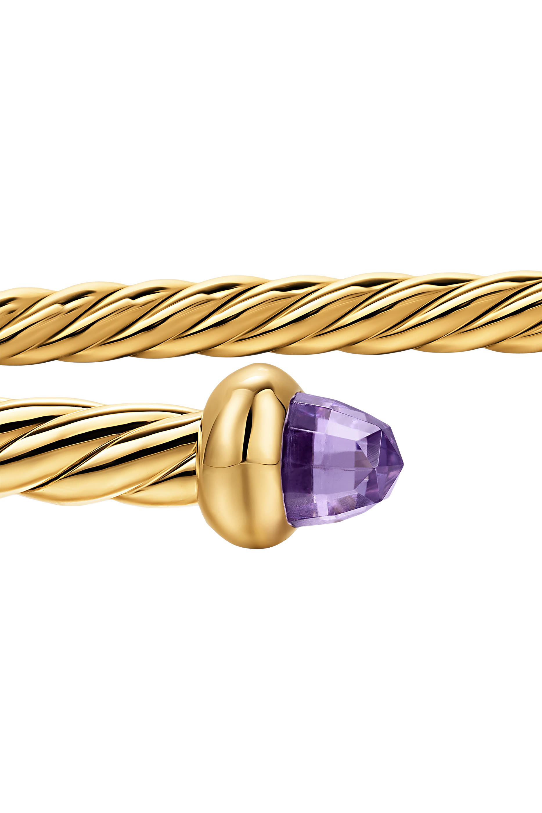 Micro Cablespira® Flex Bracelet, 18K Yellow Gold & Amethyst