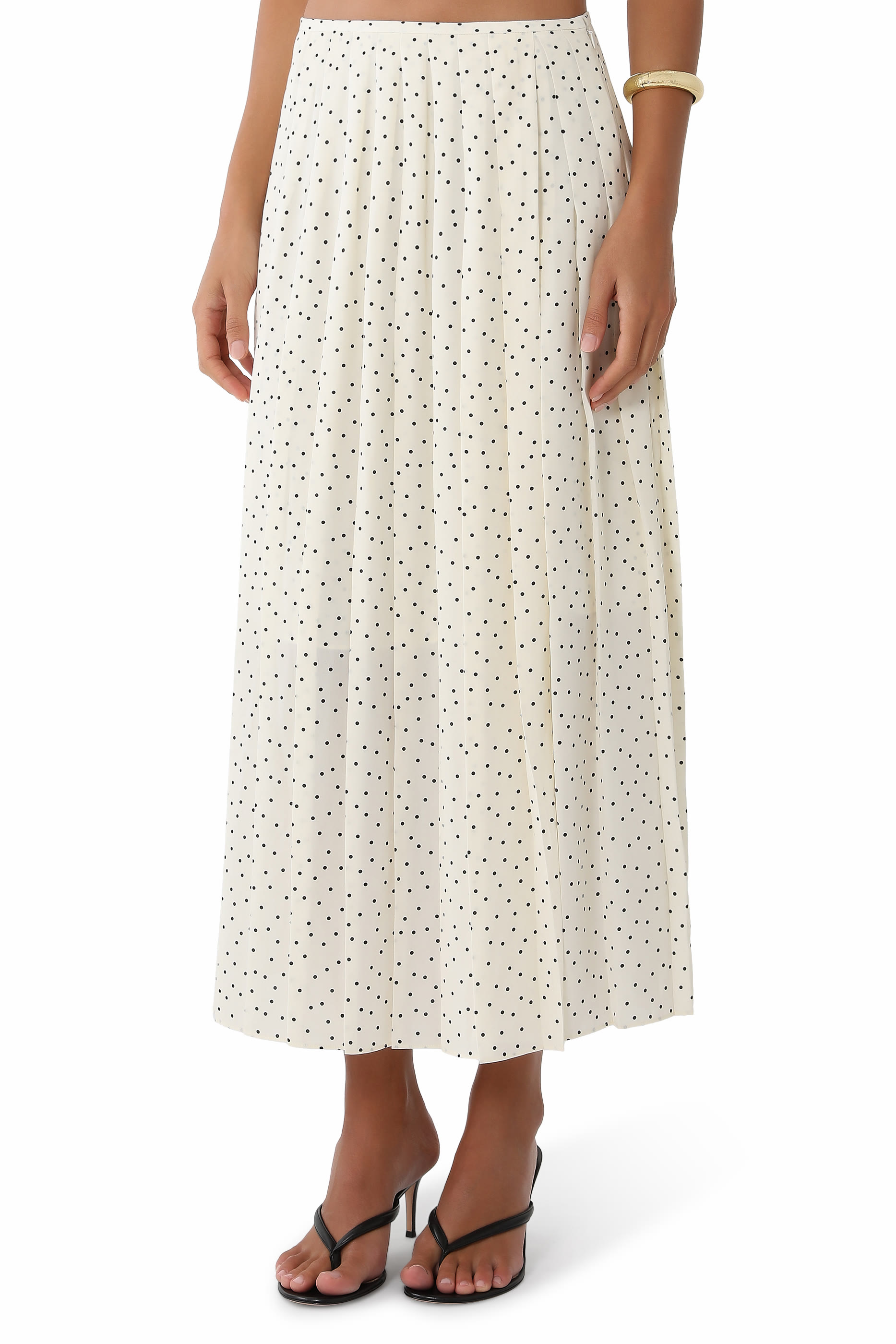 Pleated Polka Dot Skirt 