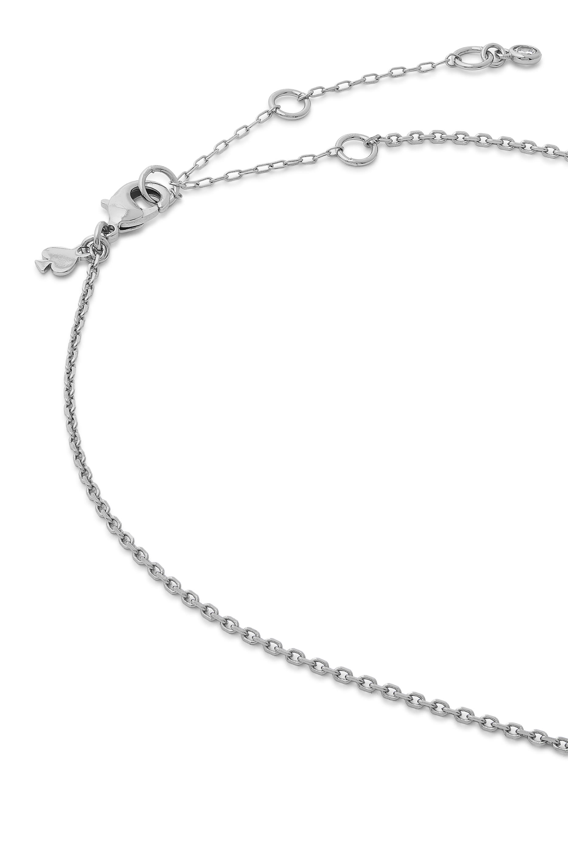 Octagon Stone Pendant Necklace, Metal & Crystal