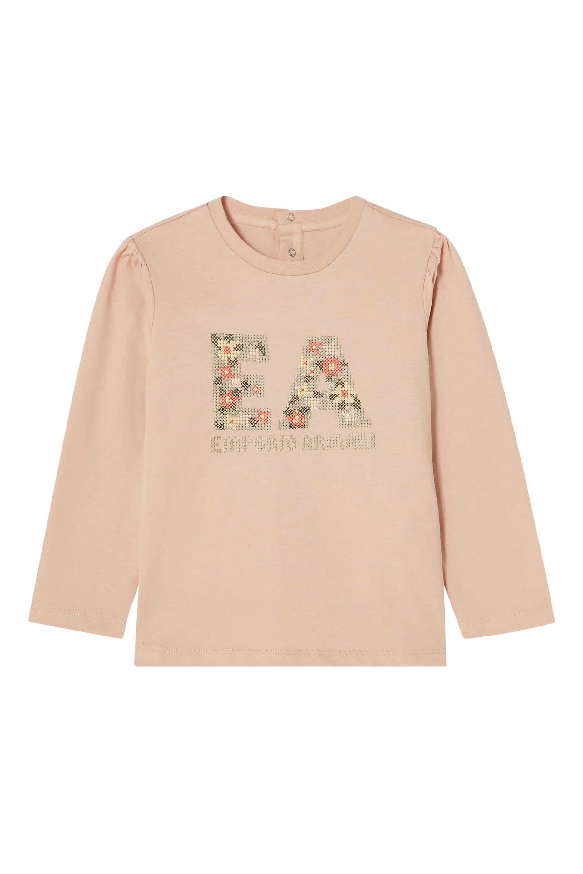 Kids Heavy Cotton Jersey T-Shirt with Floral Pattern